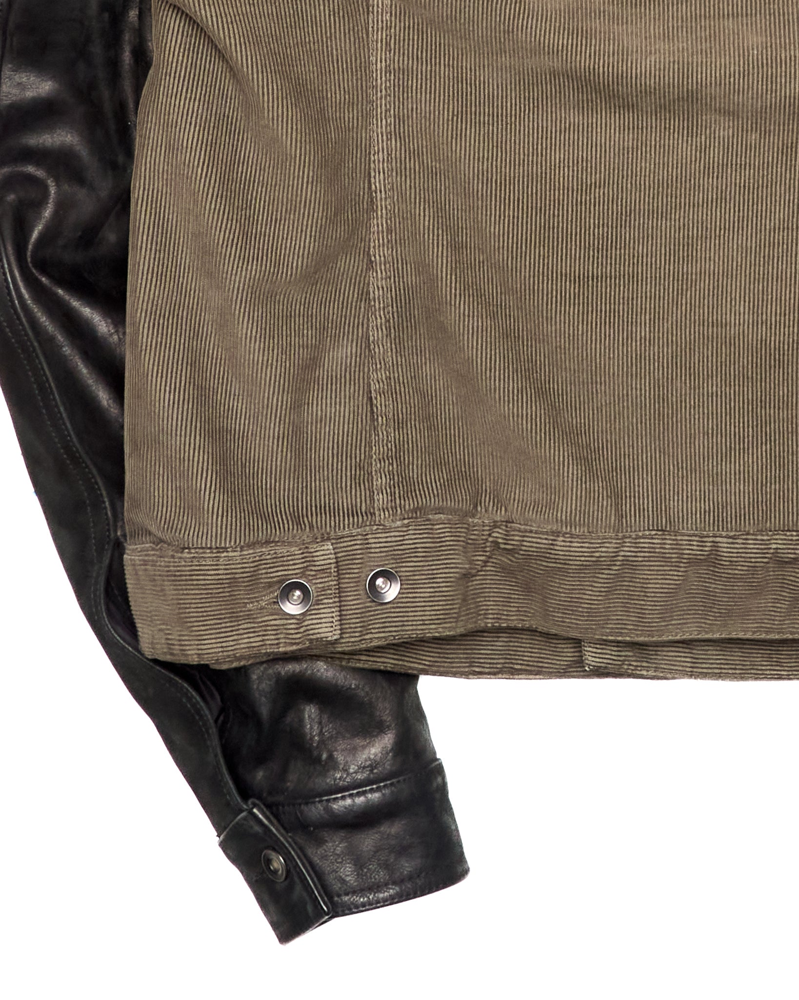 A/W15 Rick Owens DRKSHDW Brown Hybrid Waxed Sleeve Slave Jacket