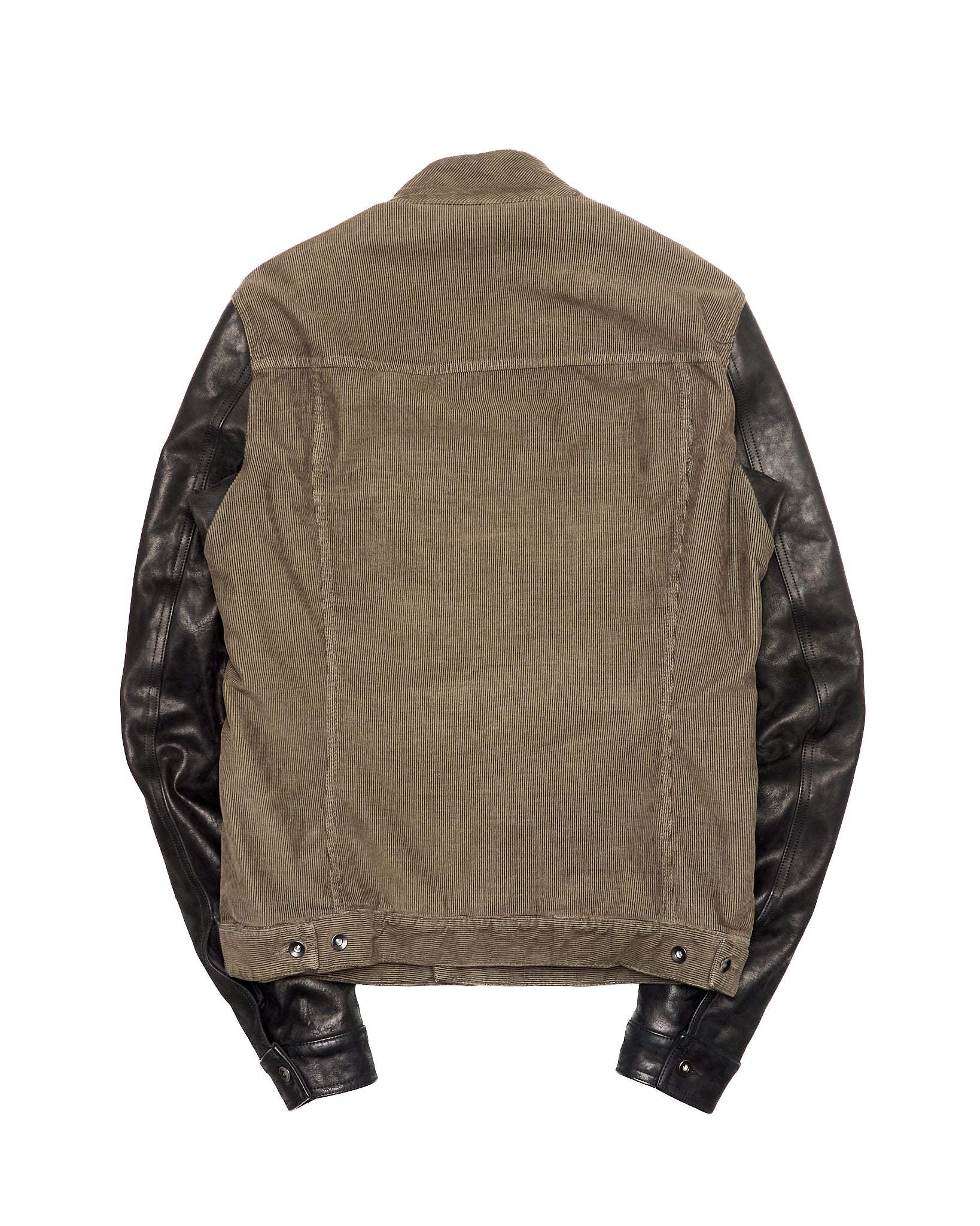 A/W15 Rick Owens DRKSHDW Brown Hybrid Waxed Sleeve Slave Jacket