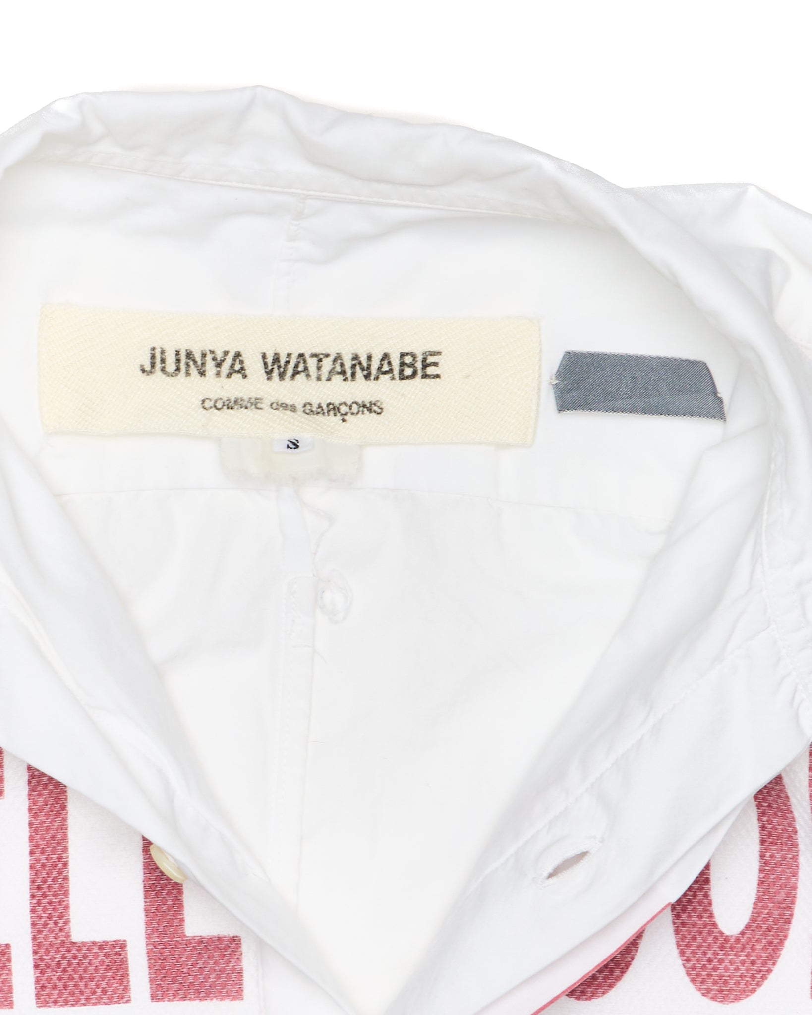 S/S06 Junya Watanabe Mesh Panel 'HELLBLOOD' Graphic Button Up Tee