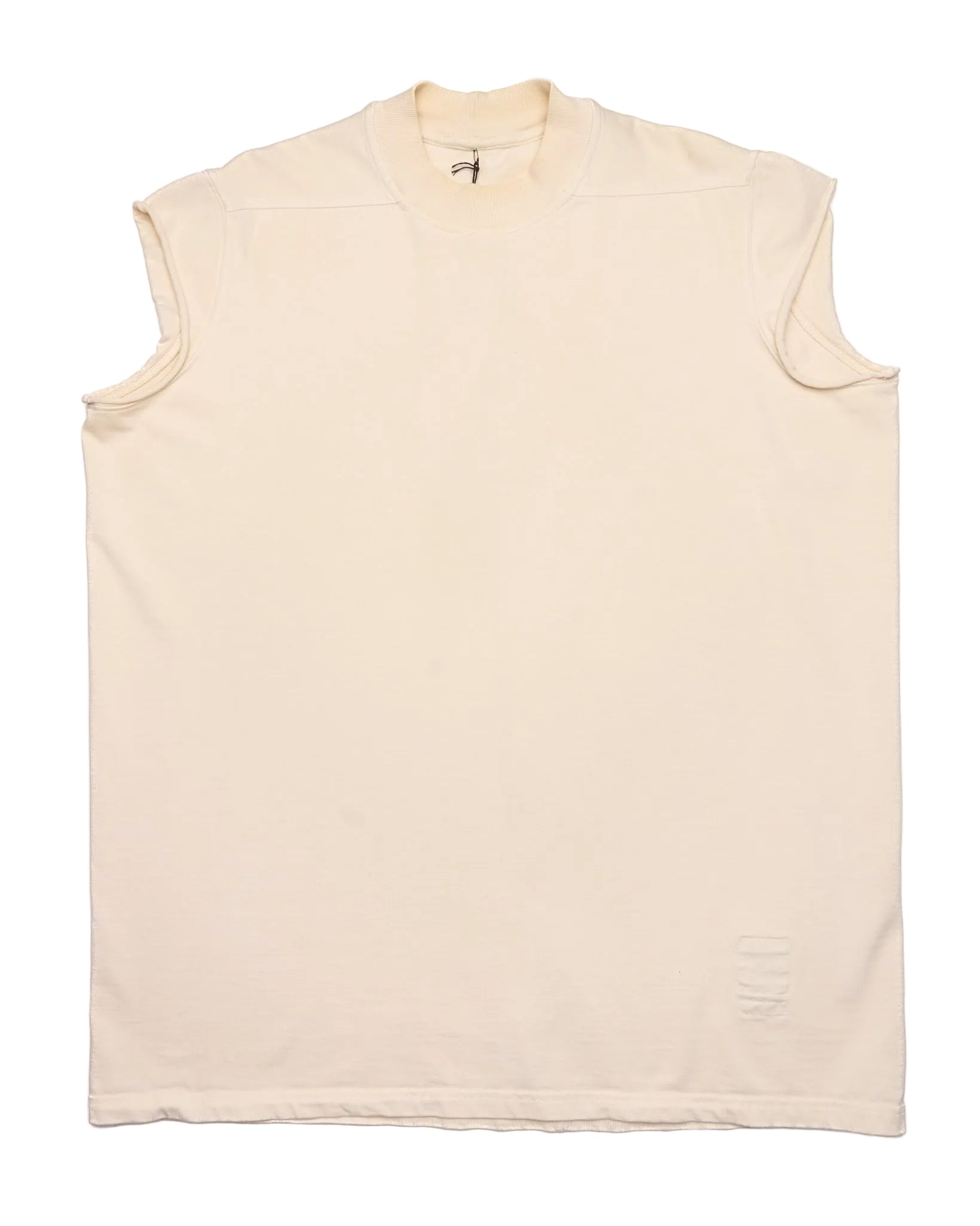Beige sleeveless shirt on a white background