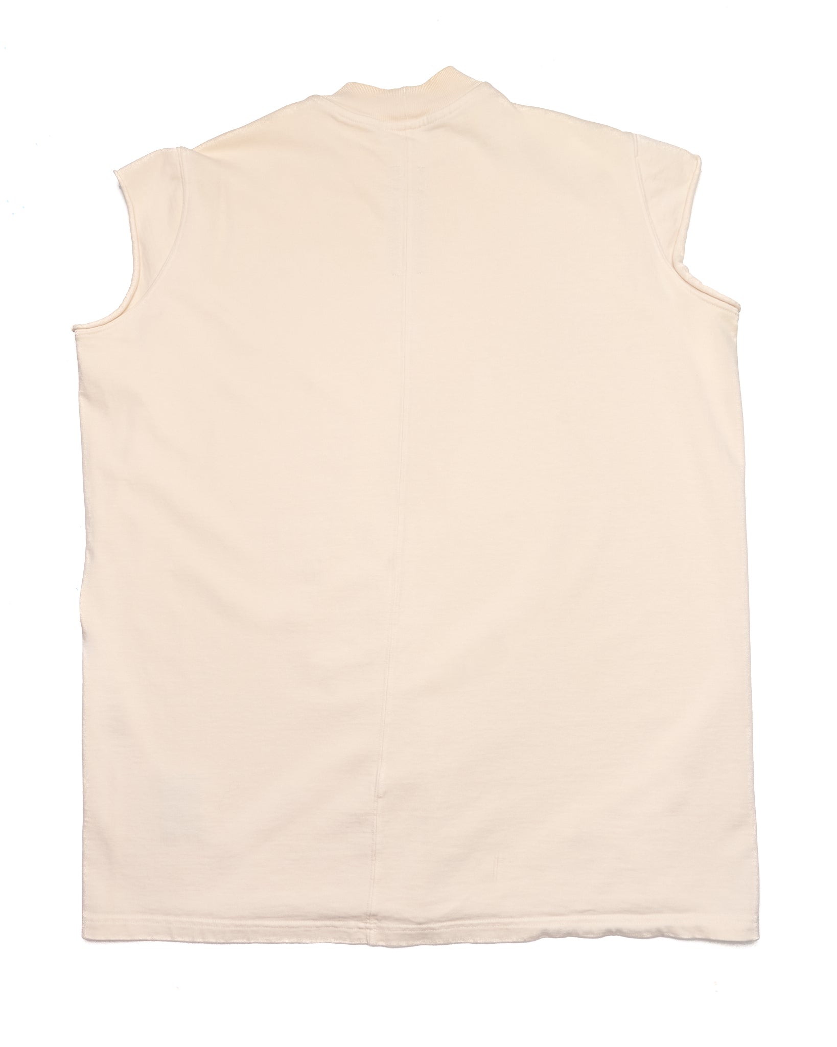 Beige sleeveless shirt on a white background