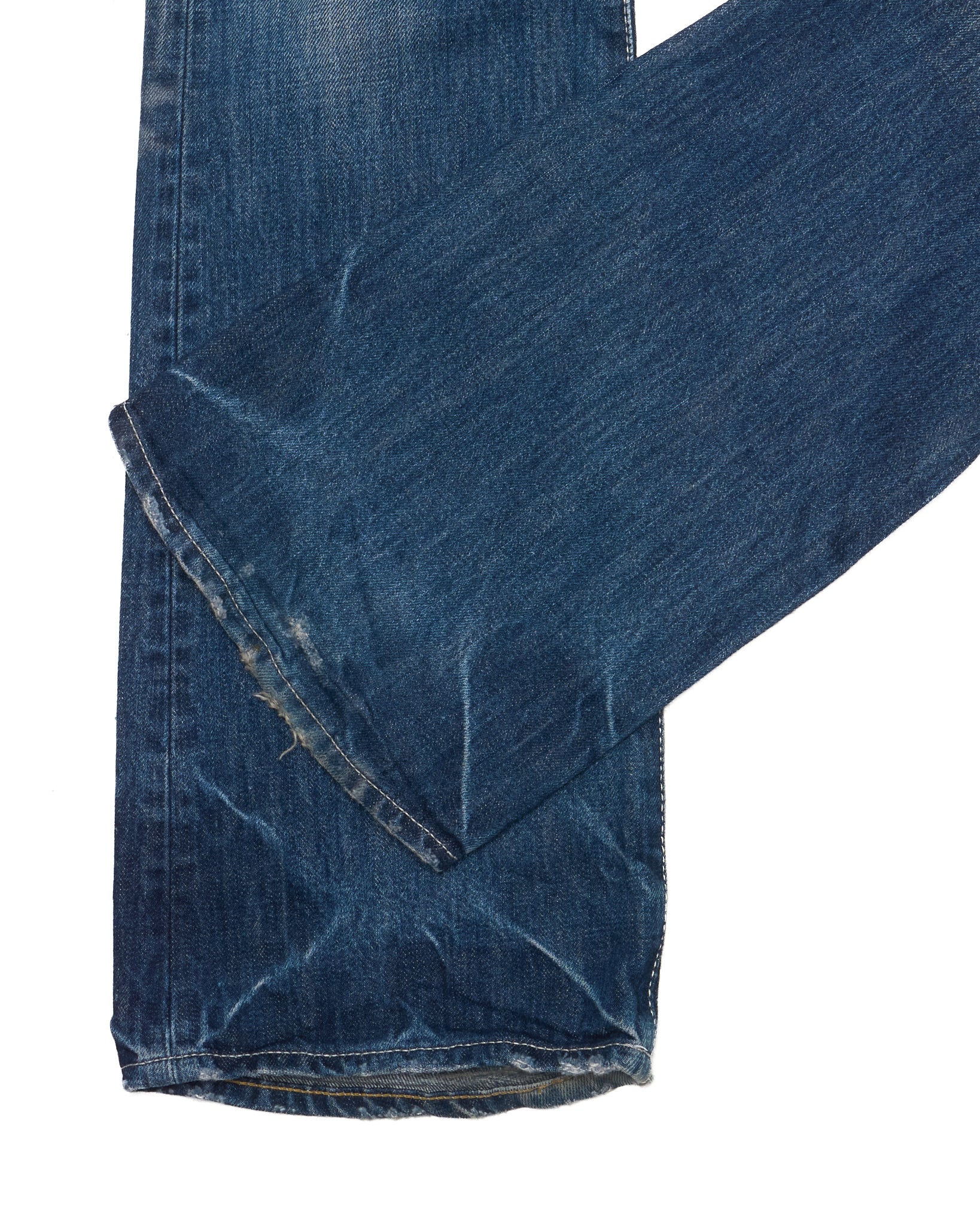 S/S11 VANQUISH Blue Washed Distressed Studded Bootcut Denim