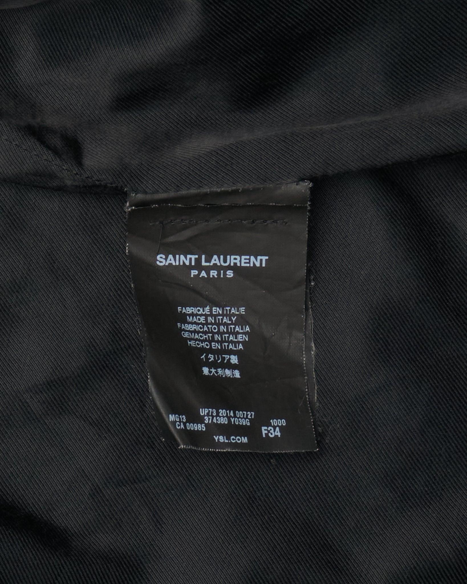 S/S14 Saint Laurent Paris by Hedi Slimane Black Classic Trench Coat