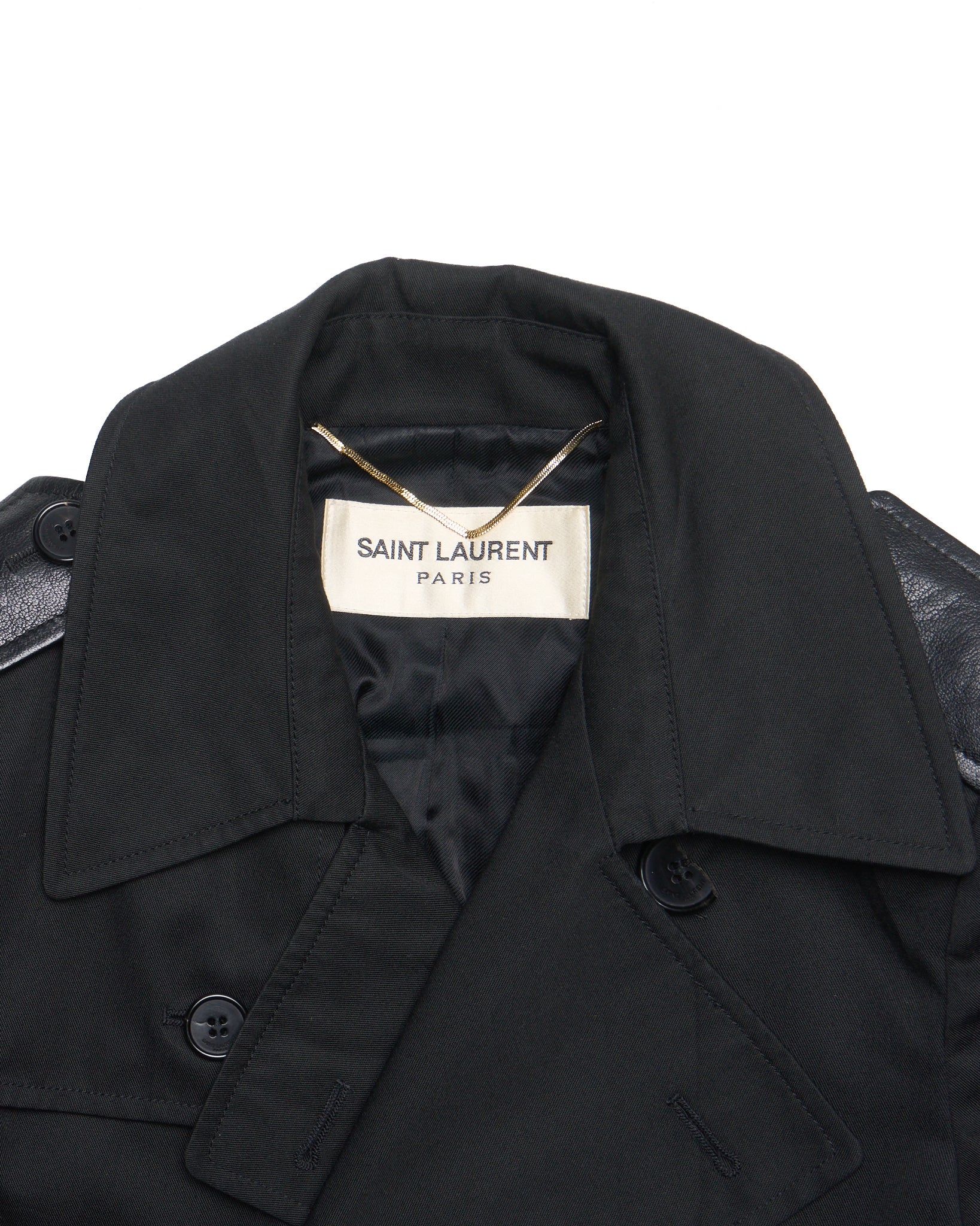 S/S14 Saint Laurent Paris by Hedi Slimane Black Classic Trench Coat
