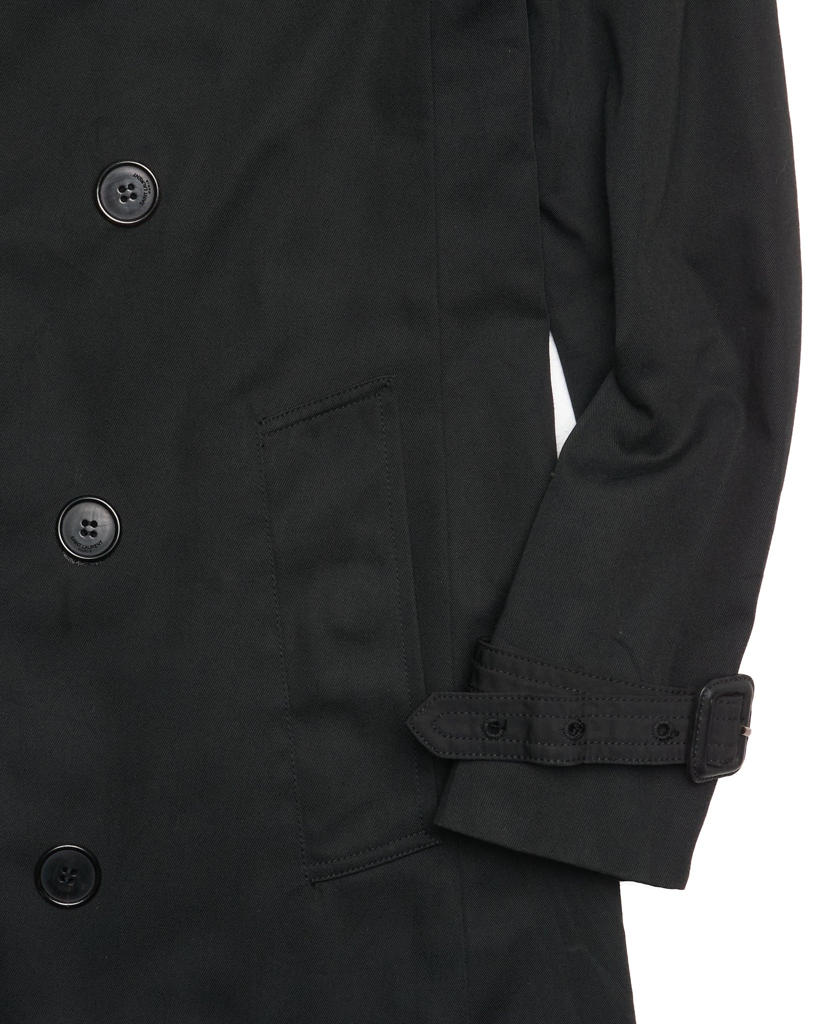 S/S14 Saint Laurent Paris by Hedi Slimane Black Classic Trench Coat