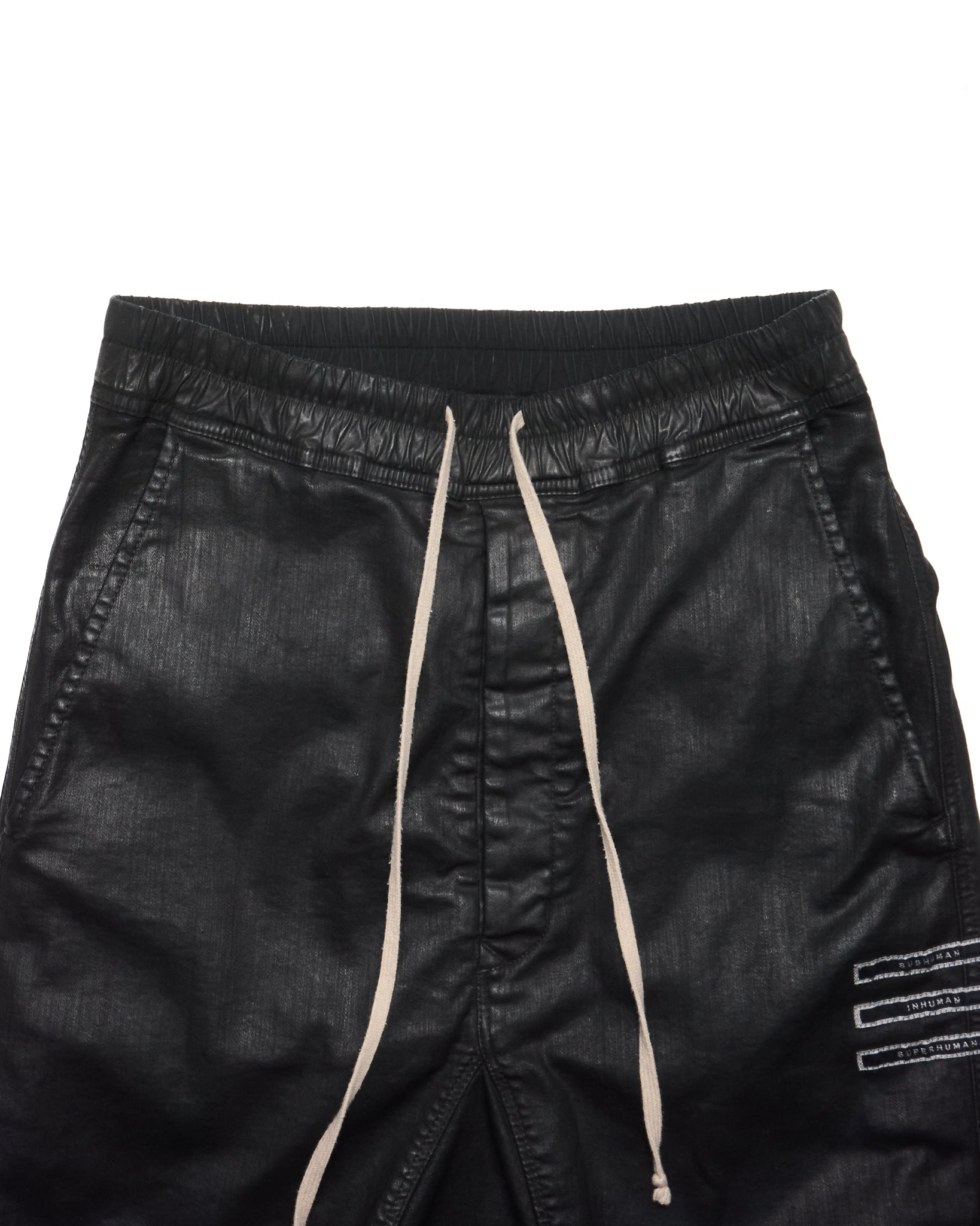 S/S18 Rick Owens DRKSHDW "DIRT" BLACK WAX Drop-crotch Capris