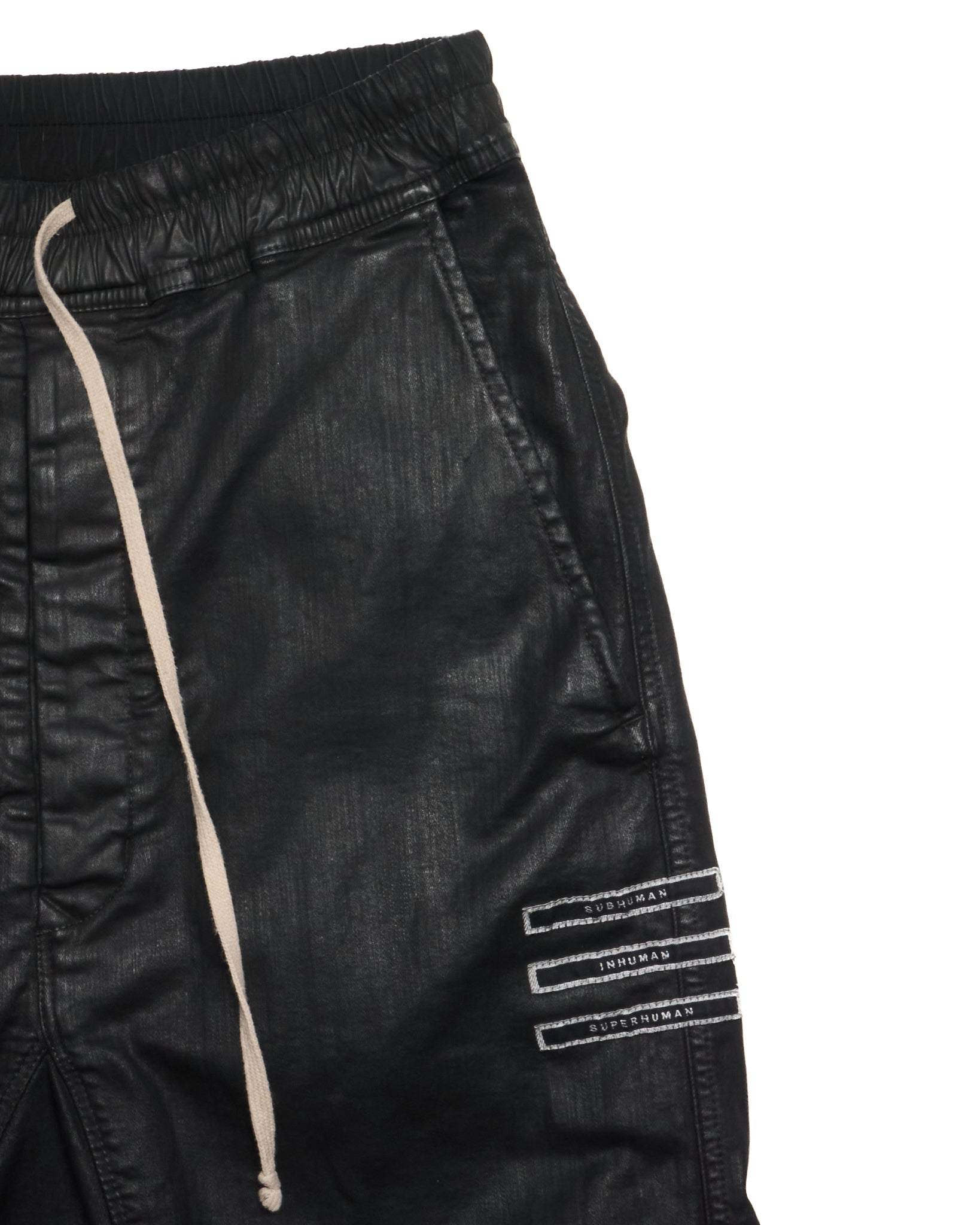 S/S18 Rick Owens DRKSHDW "DIRT" BLACK WAX Drop-crotch Capris
