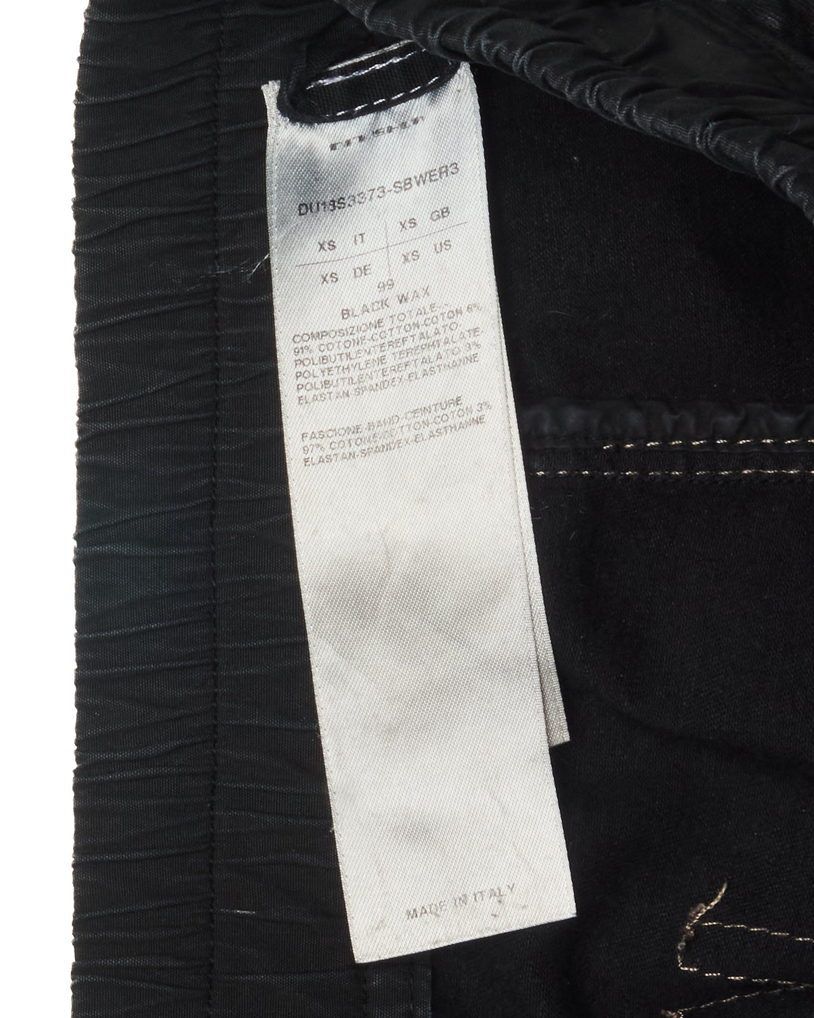 S/S18 Rick Owens DRKSHDW "DIRT" BLACK WAX Drop-crotch Capris