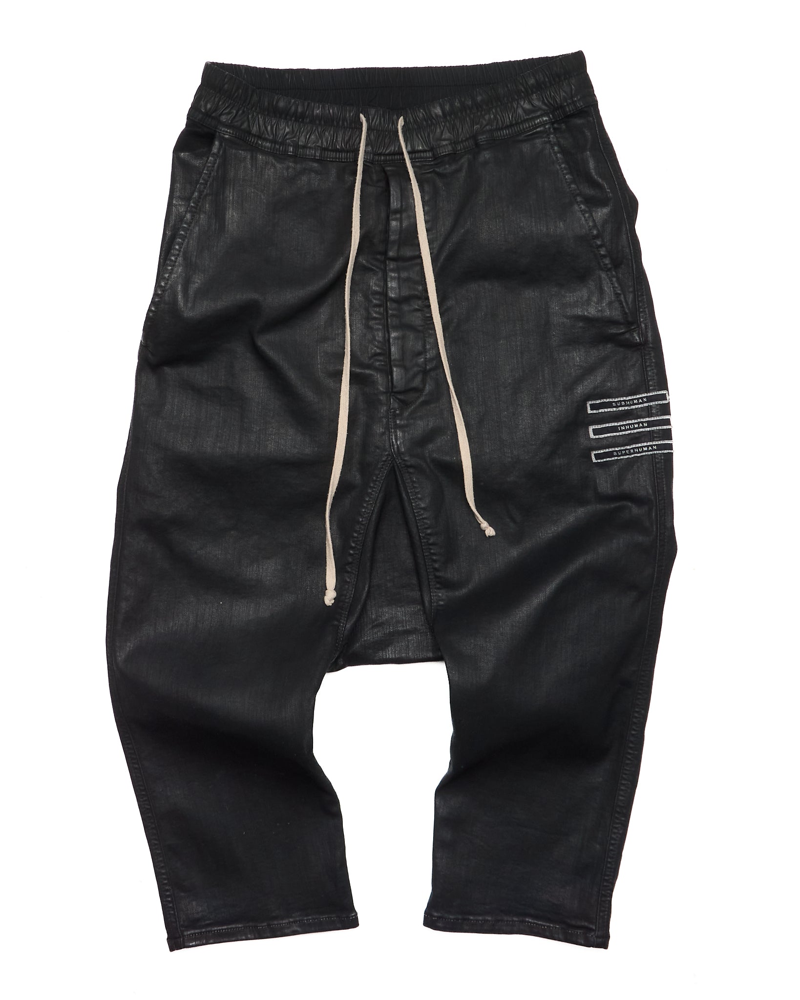 S/S18 Rick Owens DRKSHDW "DIRT" BLACK WAX Drop-crotch Capris