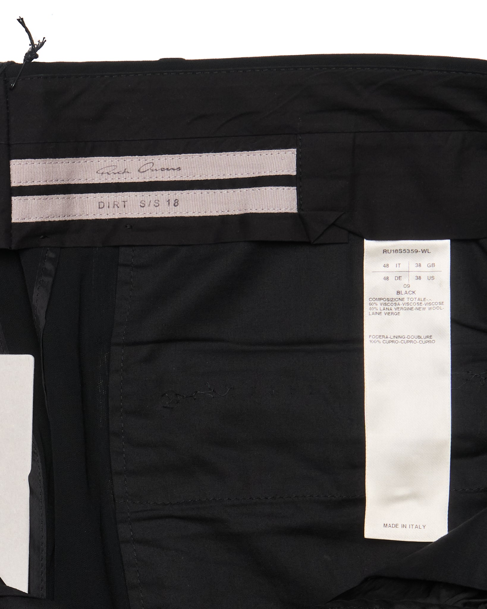S/S18 Rick Owens “Dirt” Cropped Astaires Pants