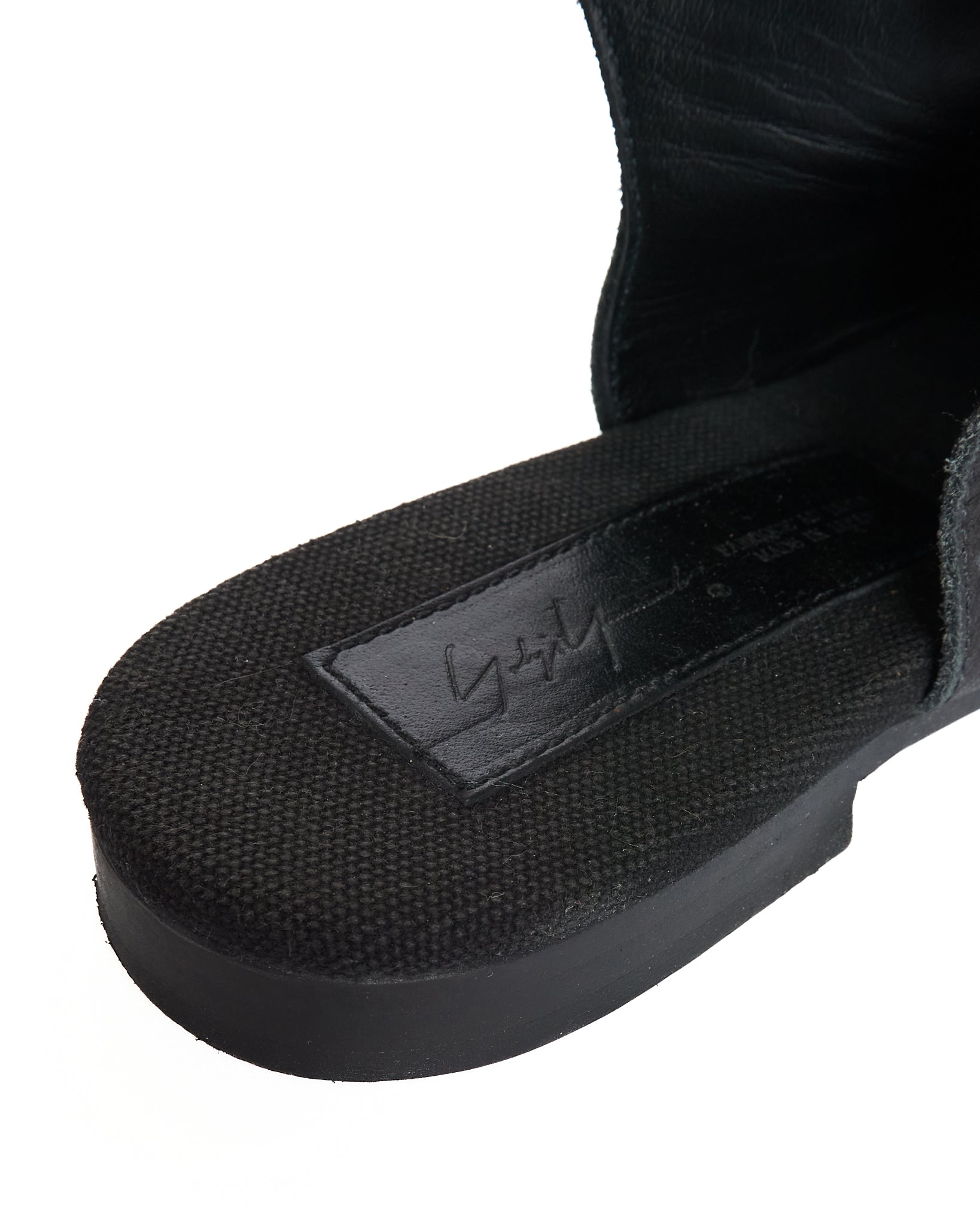 S/S19 Yohji Yamamoto Laced Strap-Back Leather Flats