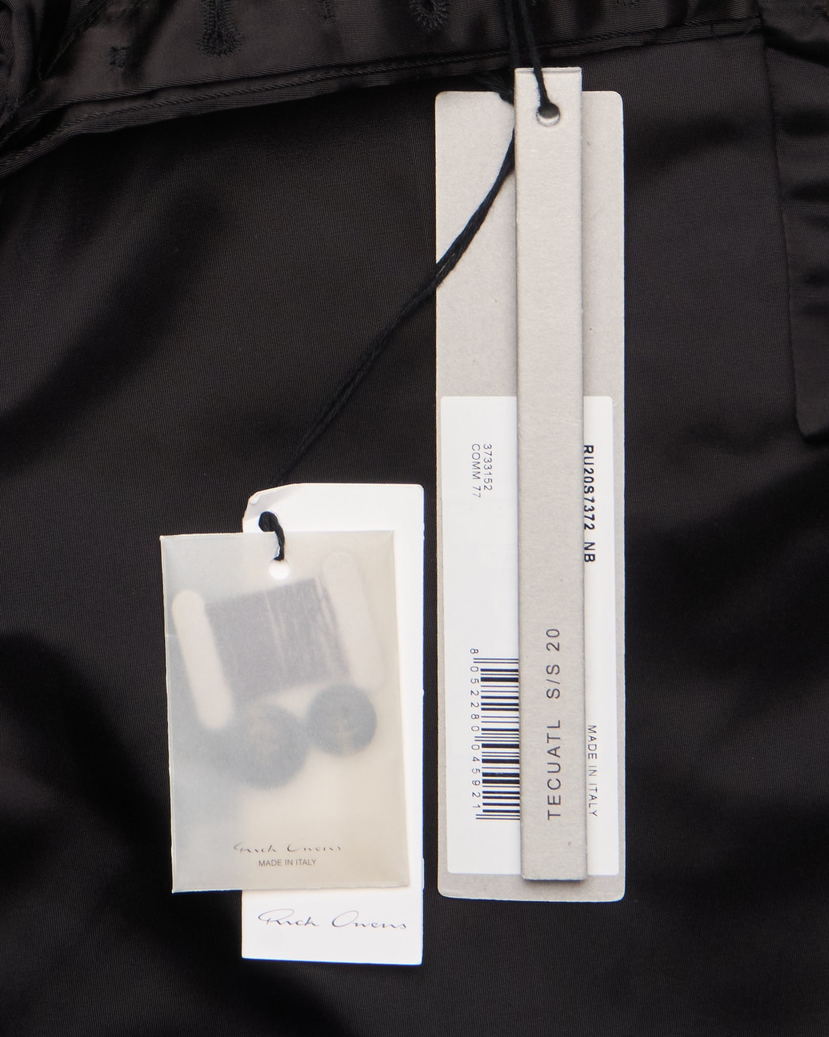 S/S20 Rick Owens “TECUATL” Cropped Nylon Astaires Pants