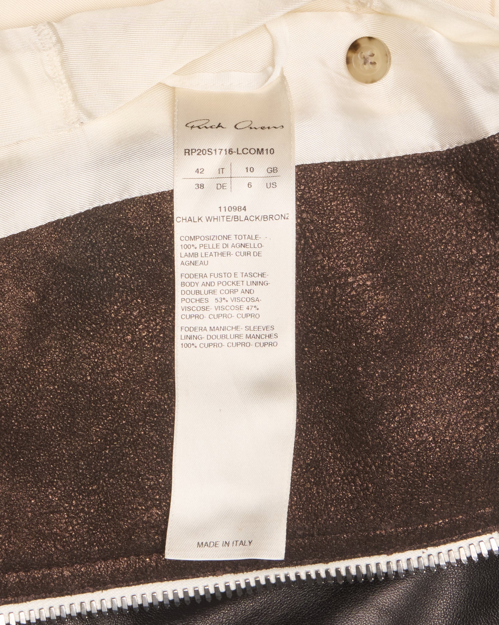 S/S20 Rick Owens"TECUATL" Dracubiker Leather Jacket