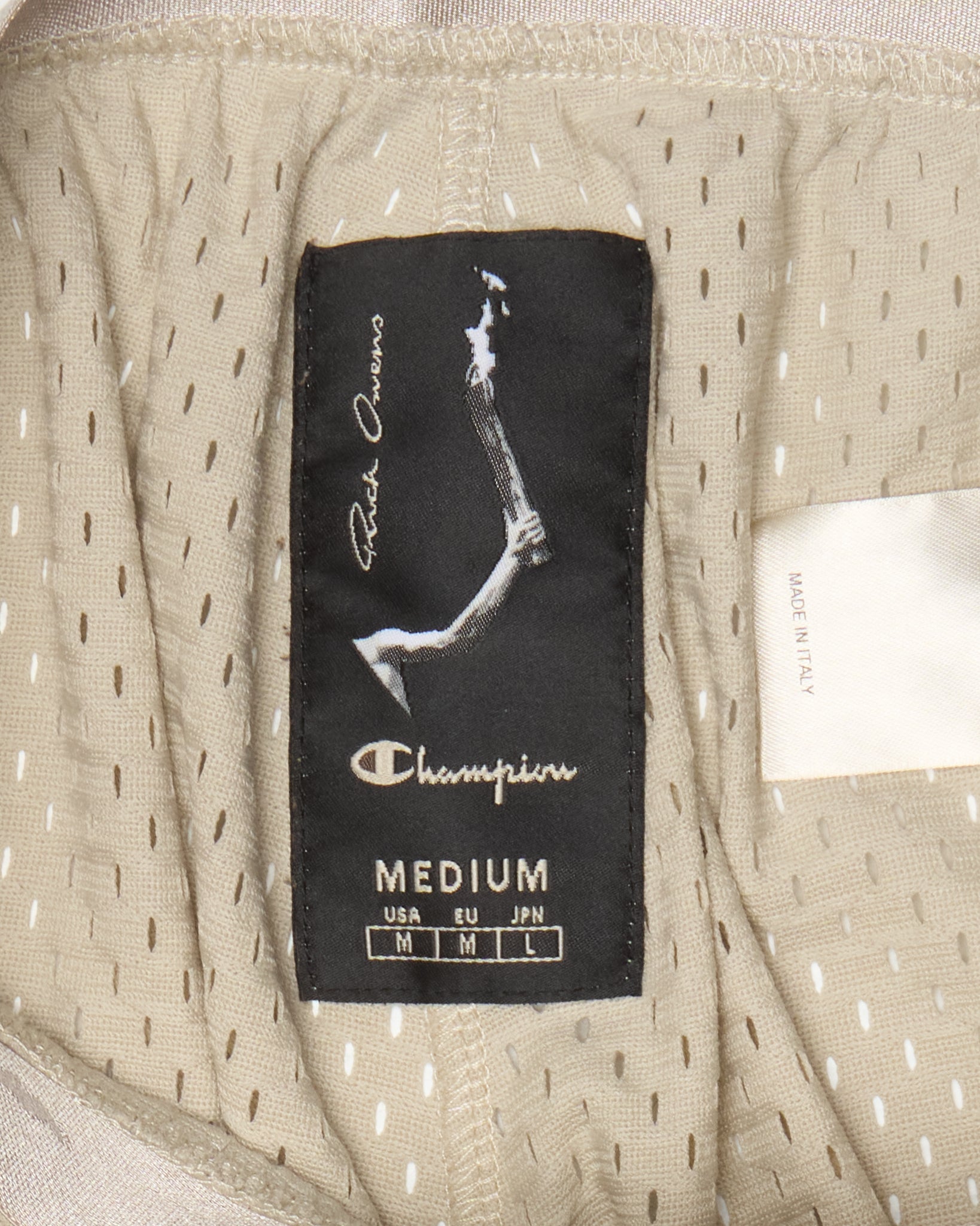 S/S20 Rick Owens x Champion Perforated Mesh Running Shorts