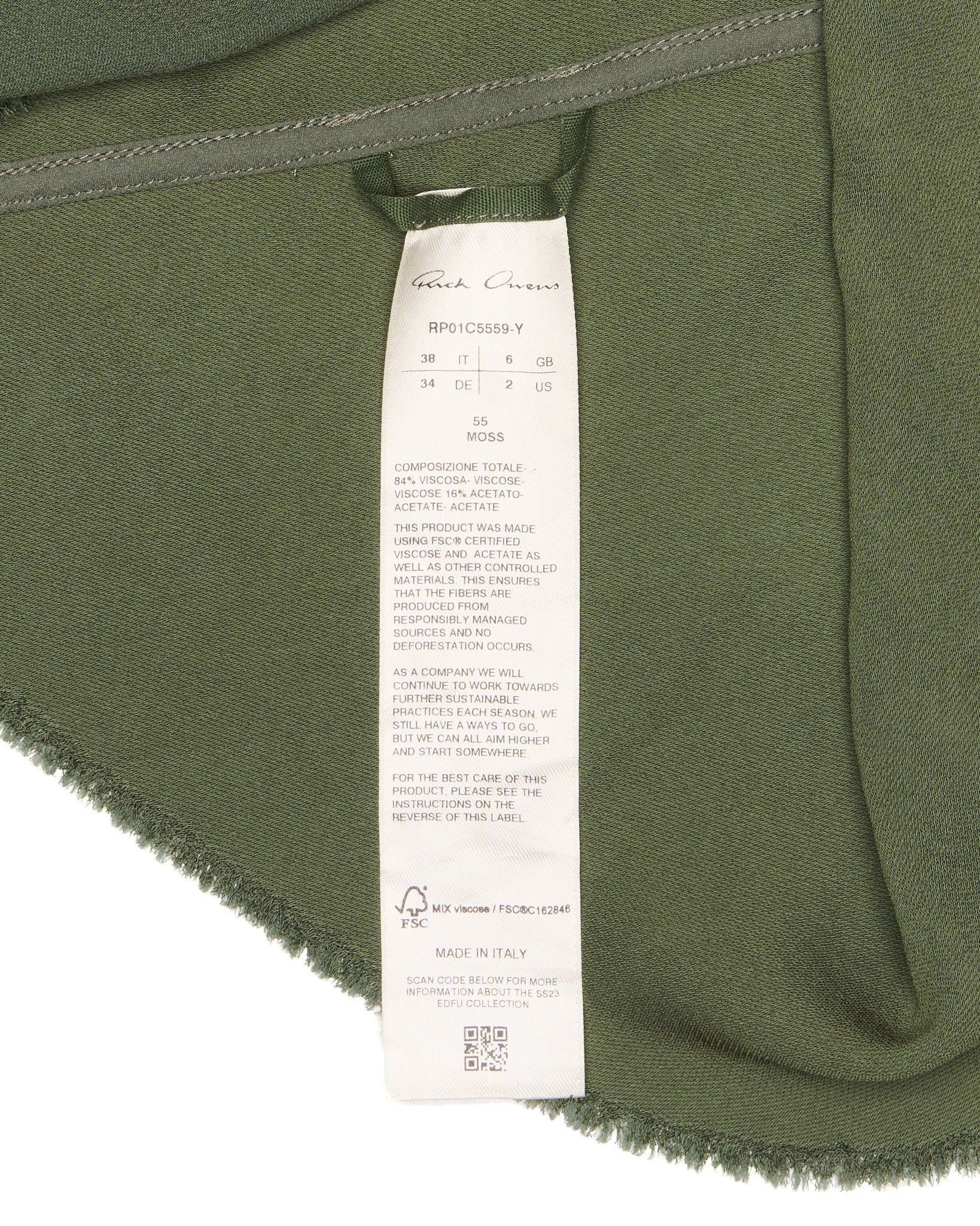 S/S23 Rick Owens "EDFU" Mini Slip Dress