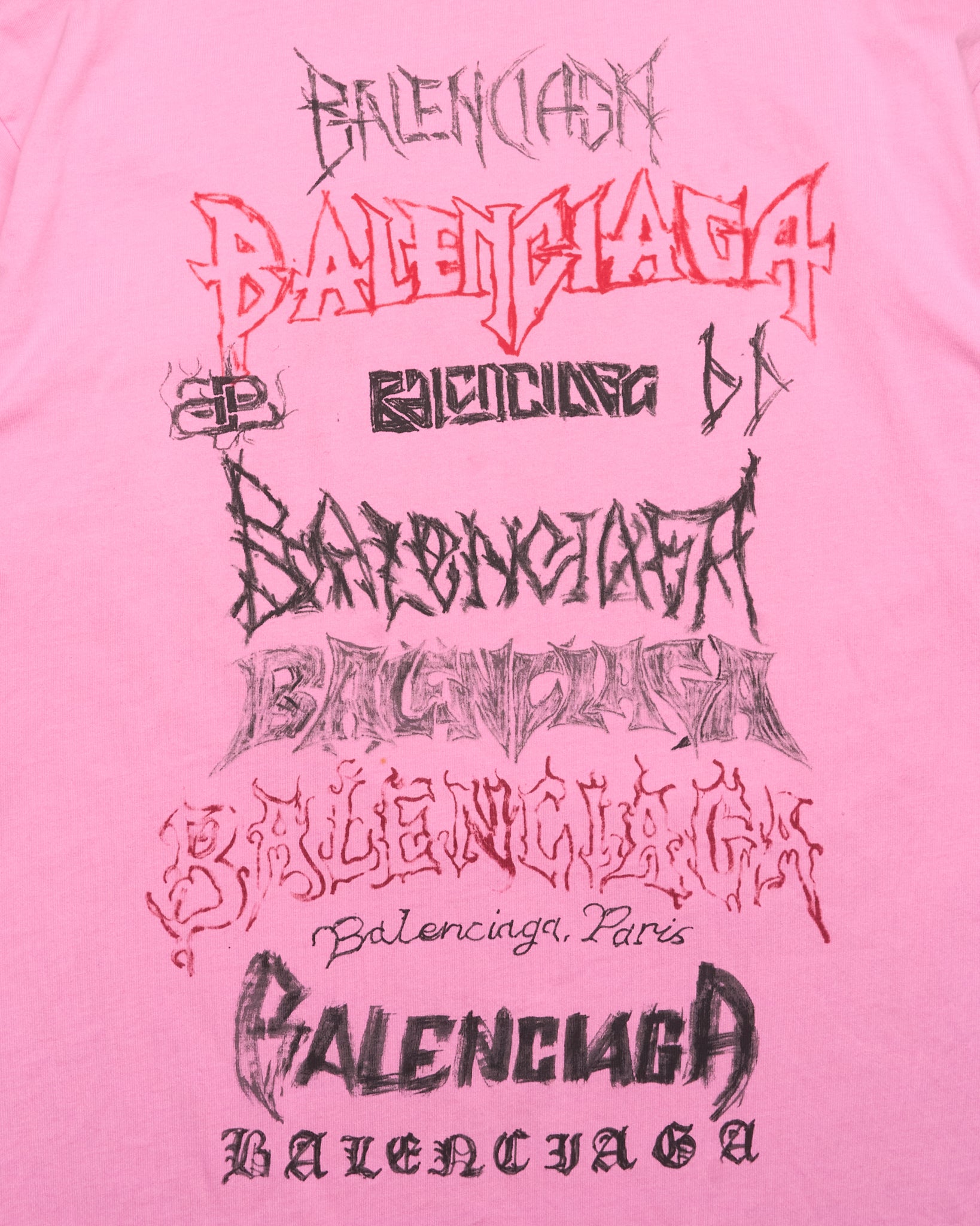SS24 Balenciaga "Dragon Year" Series Graffiti Logo T-Shirt