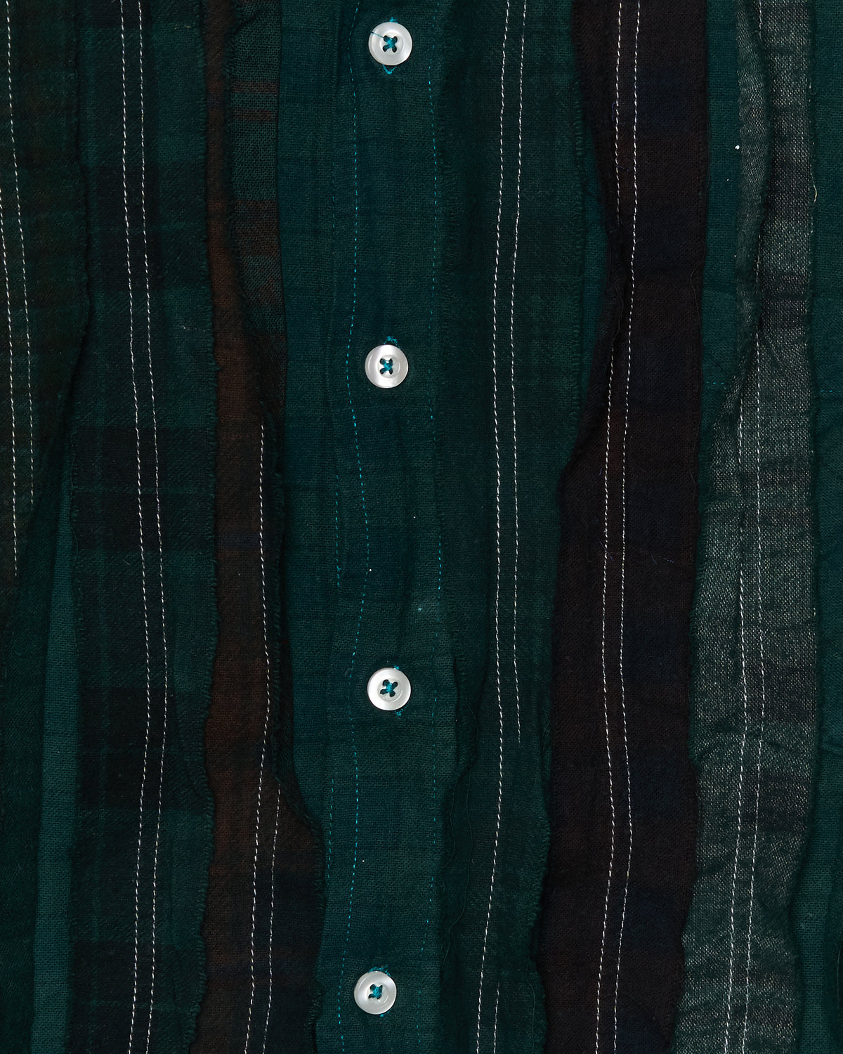 Needles Ribbon Flannel Green Plaid Shirt