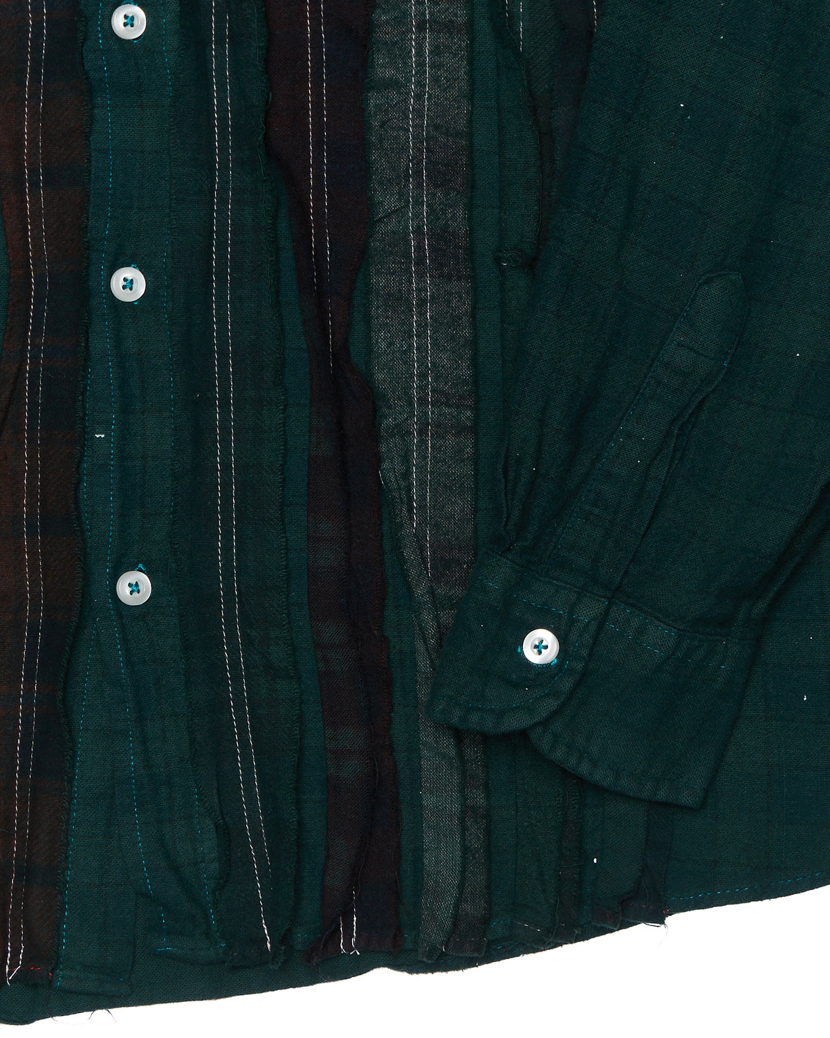 Needles Ribbon Flannel Green Plaid Shirt