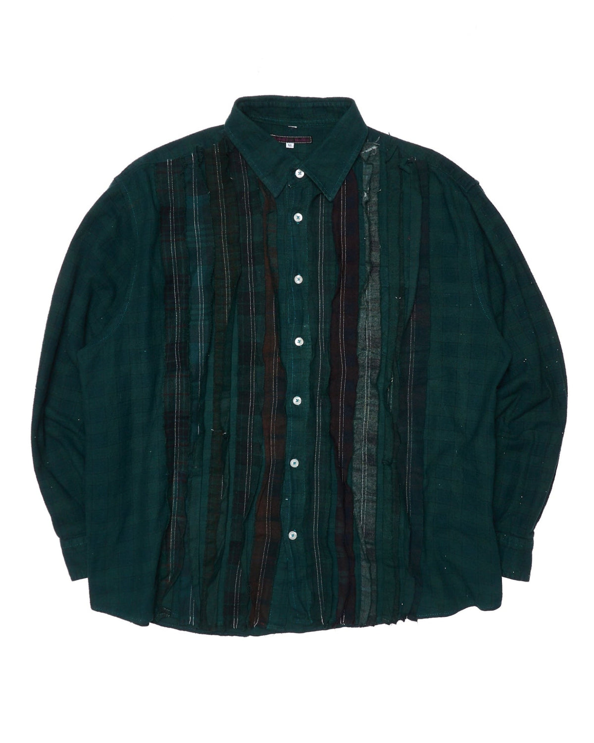 Needles Ribbon Flannel Green Plaid Shirt