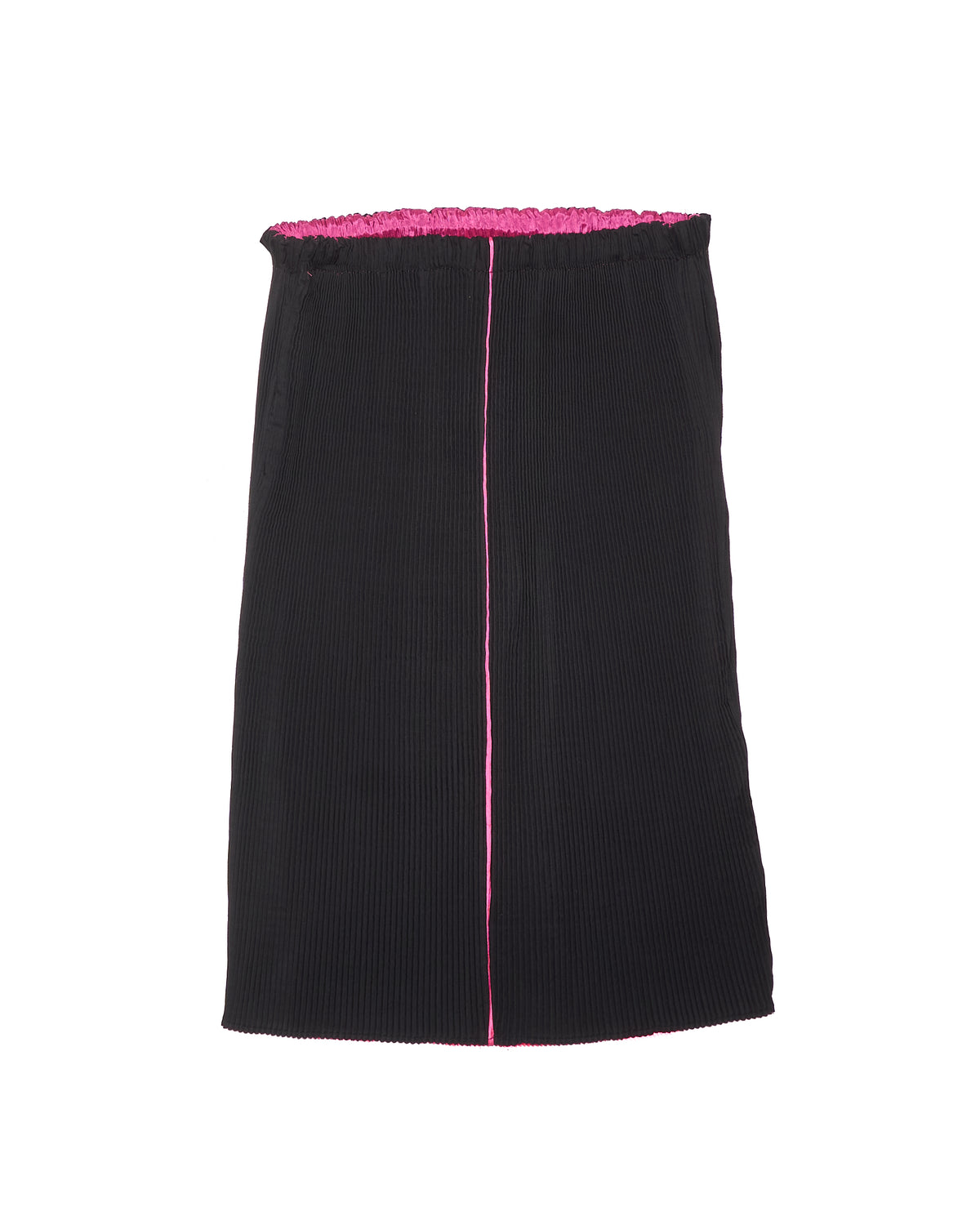 Issey Miyake Black/Magenta Reversible Pleated Above-The-Knee Skirt