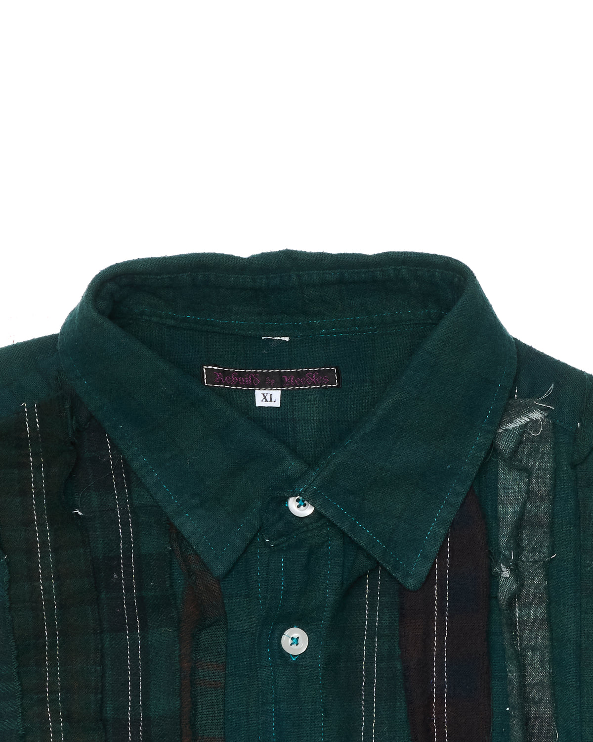 Needles Ribbon Flannel Green Plaid Shirt