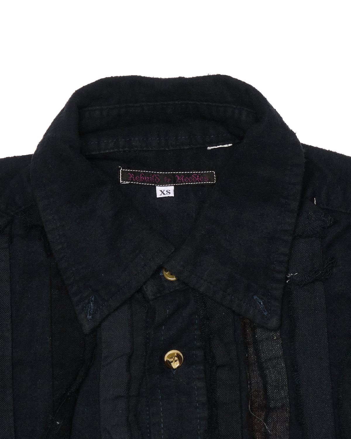 Rebuild by Needles Black Flannel Ribbon Shirt