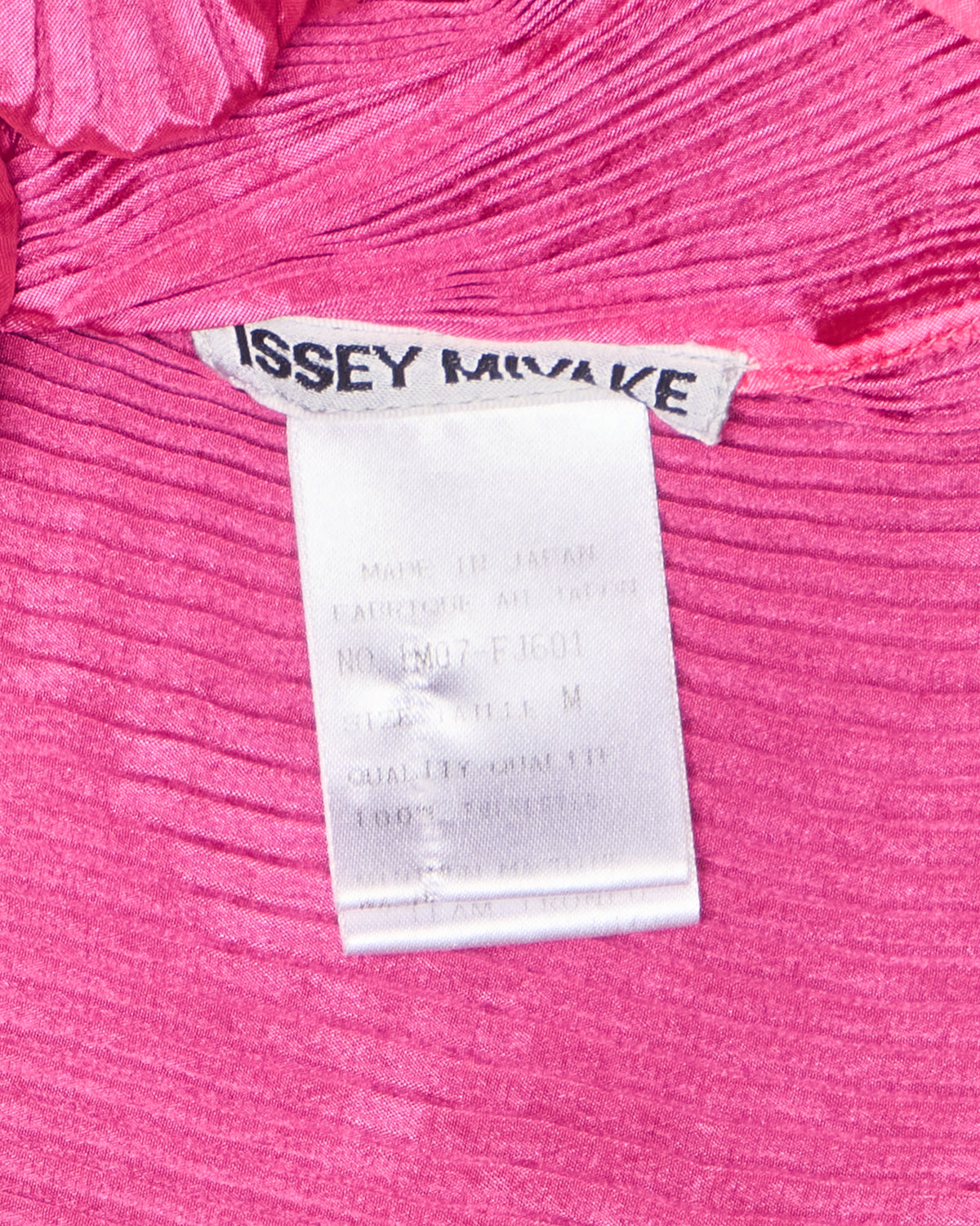 Issey Miyake Black/Magenta Pleated Short Sleeve Blouse