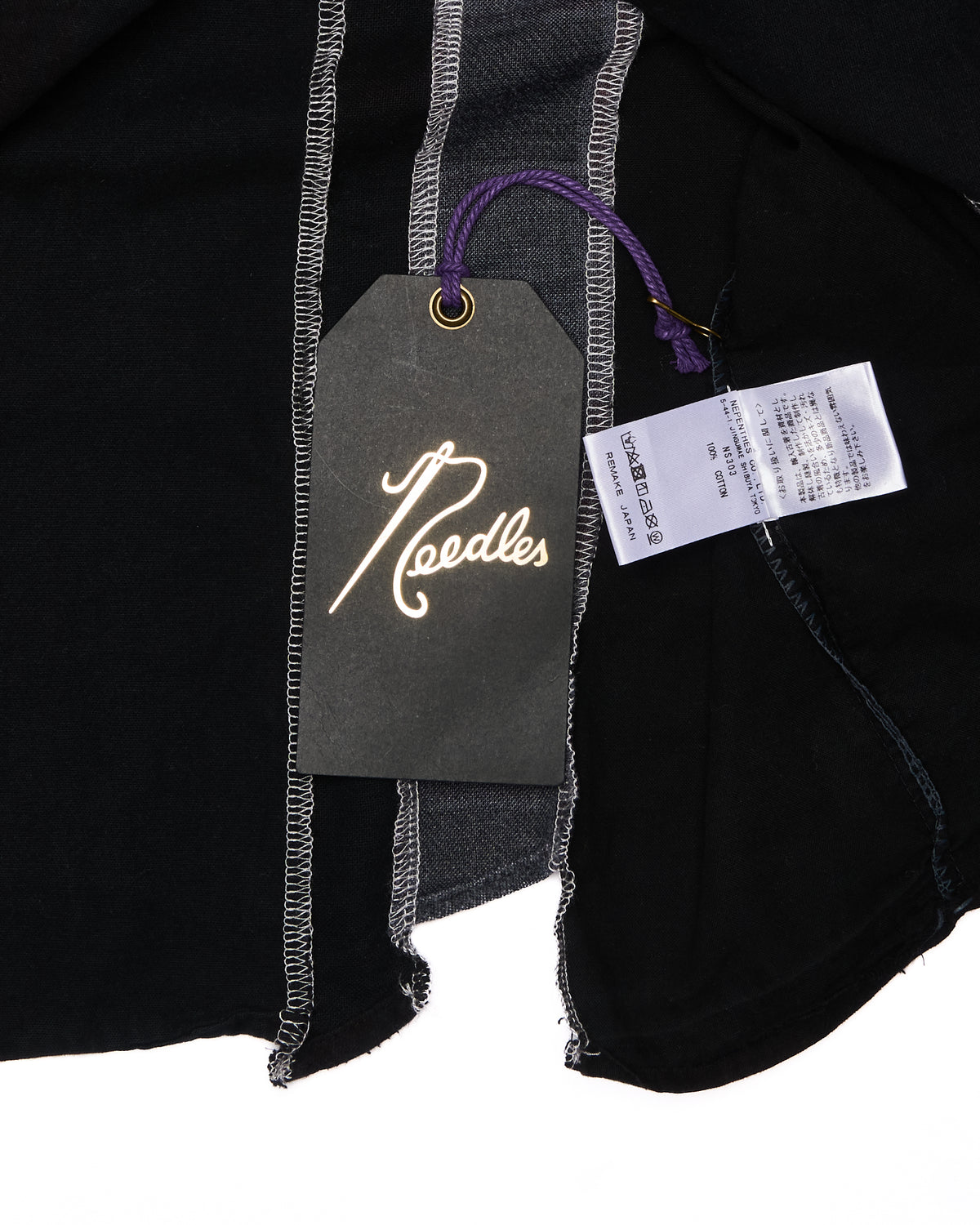 Needles “7 Cuts” Over Dye Black Flannel Shirt