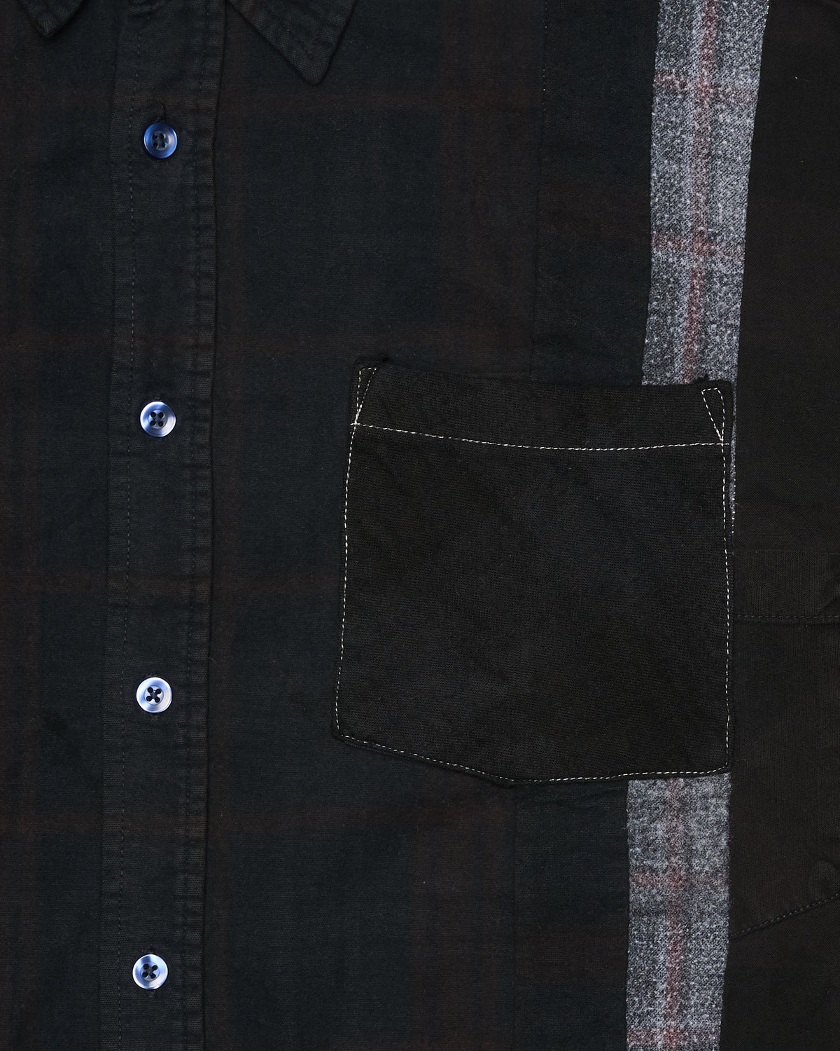 Needles “7 Cuts” Over Dye Black Flannel Shirt