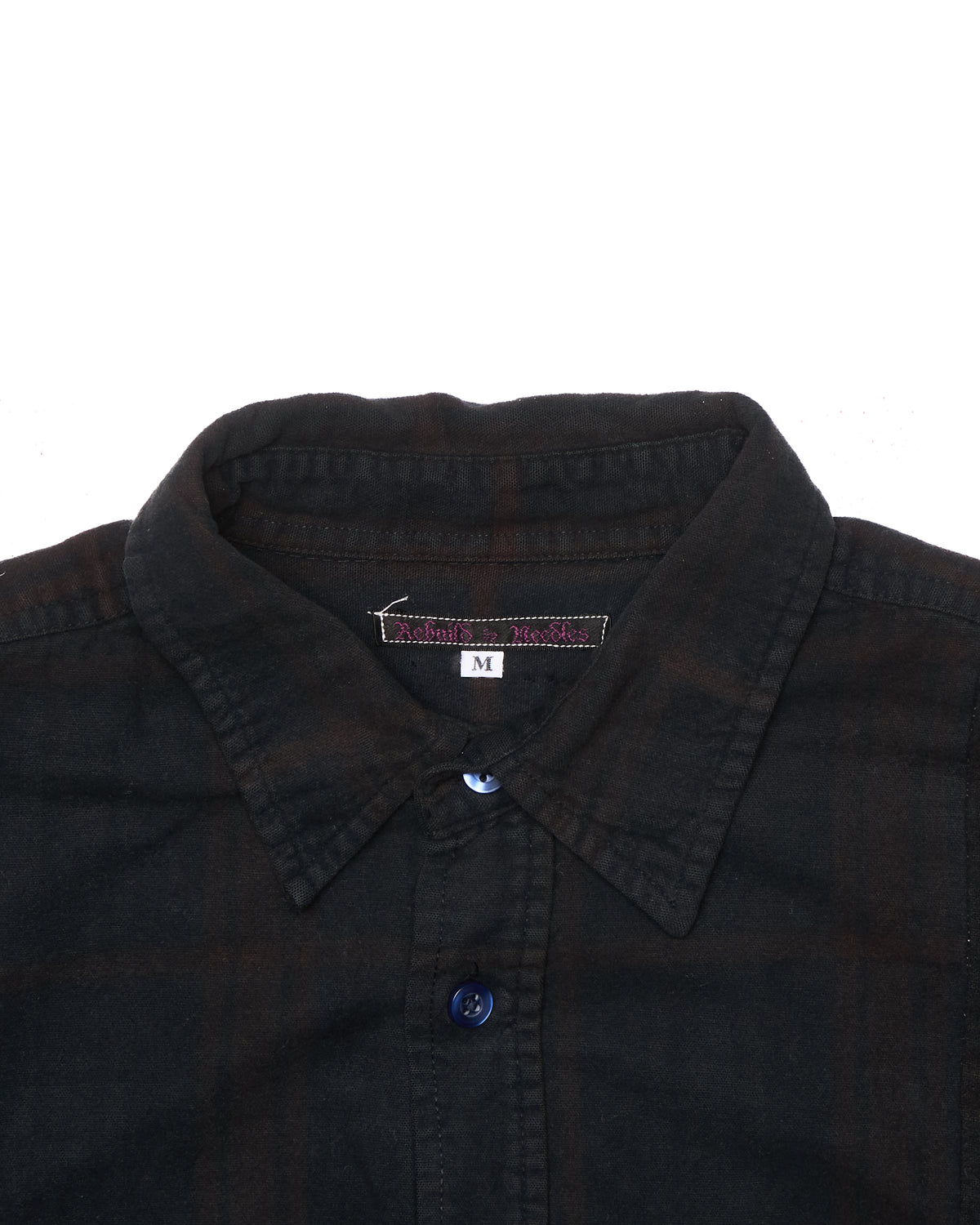 Needles “7 Cuts” Over Dye Black Flannel Shirt