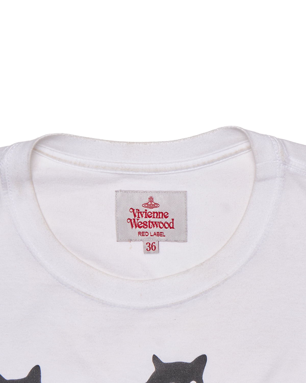 Vivienne Westwood RED LABEL Black Cat Orb Embroidery Graphic Tee