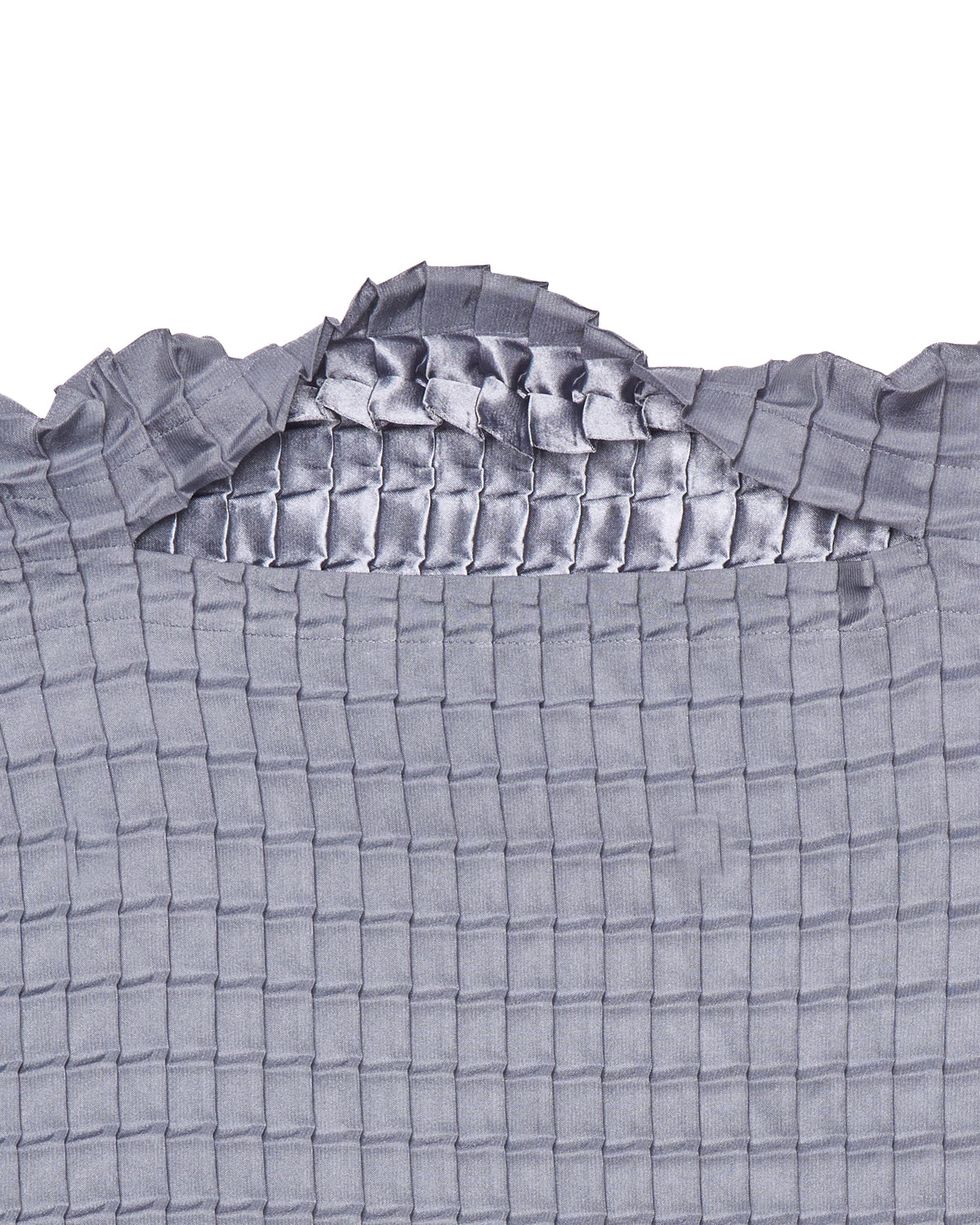 Issey Miyake me Box Pleated Sleeveless Steel Blue Blouse