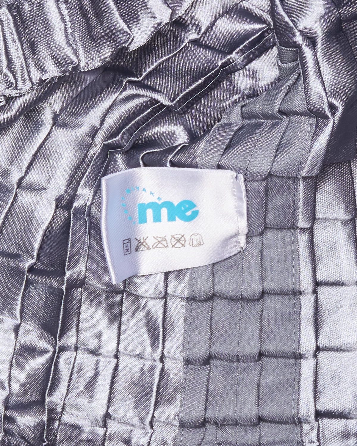 Issey Miyake me Box Pleated Sleeveless Steel Blue Blouse