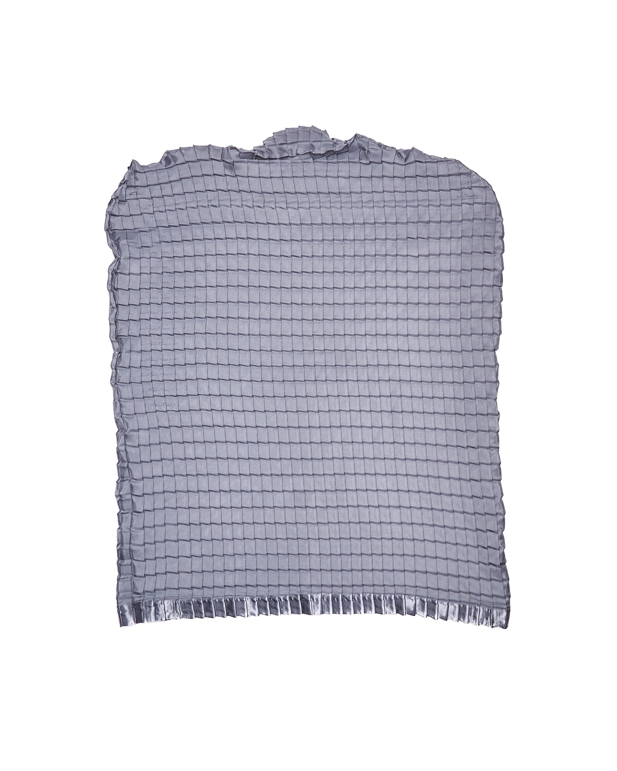 Issey Miyake me Box Pleated Sleeveless Steel Blue Blouse