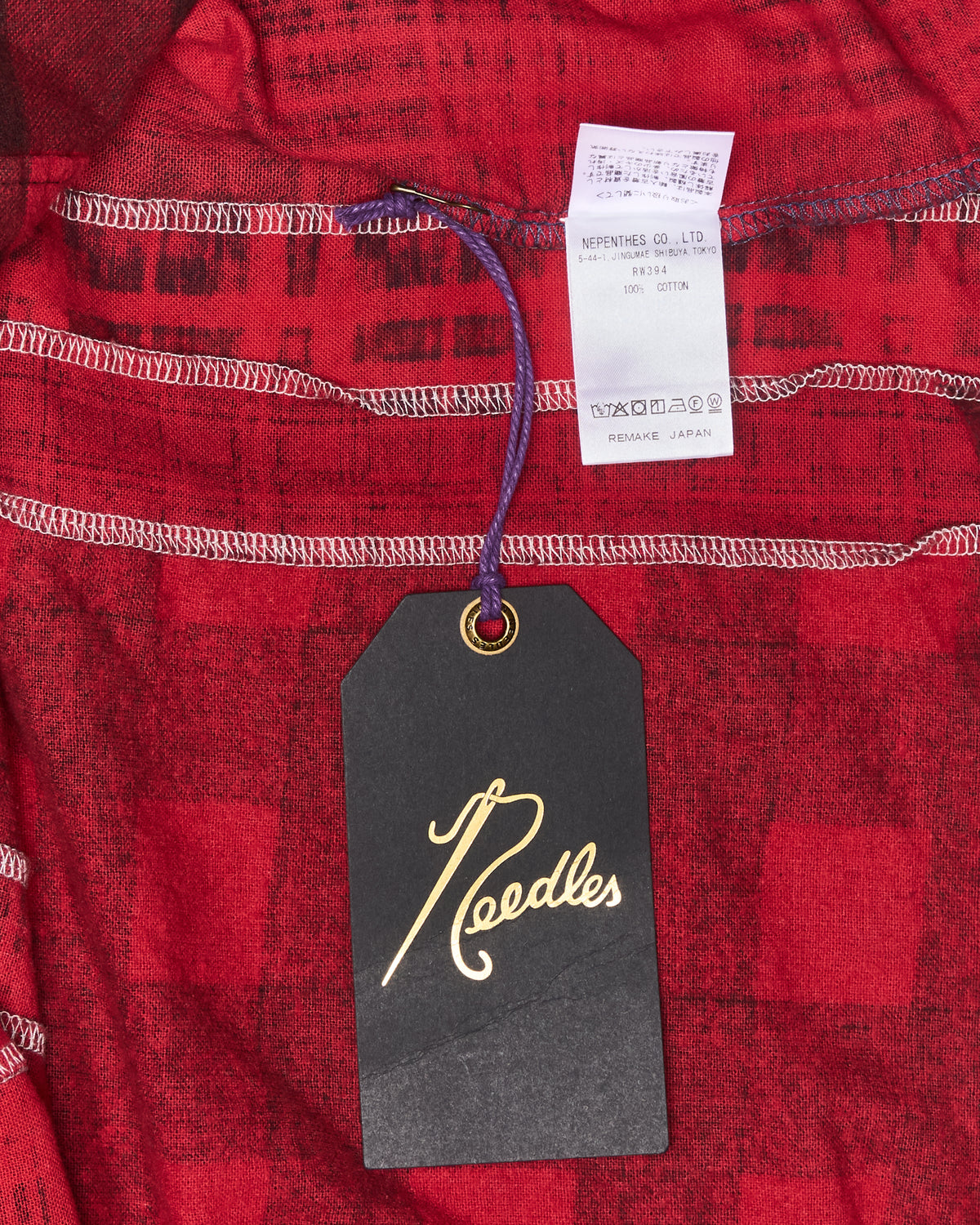 Needles “7 Cuts” Over Dye Red Flannel Shirt
