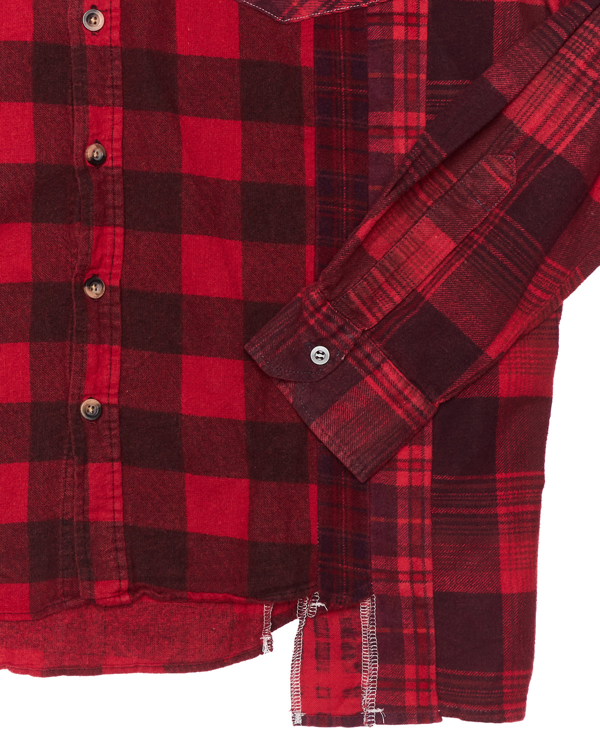 Needles “7 Cuts” Over Dye Red Flannel Shirt