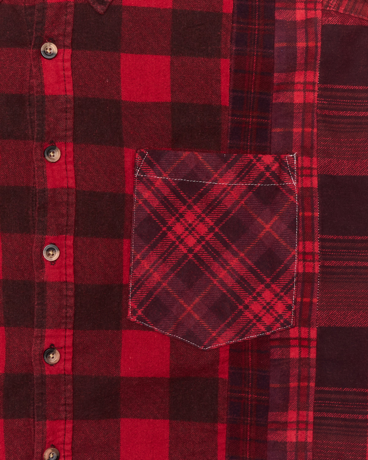 Needles “7 Cuts” Over Dye Red Flannel Shirt