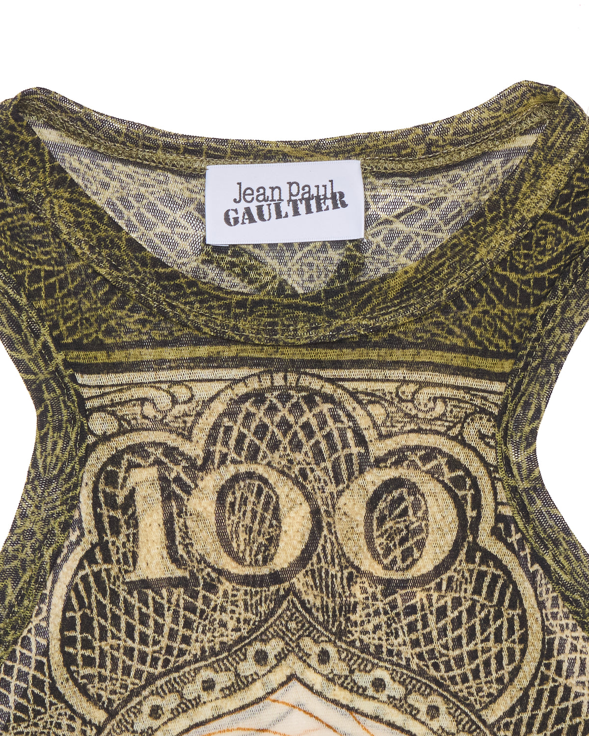 Jean Paul Gaultier "Cartouche" Mesh Sleeveless Mini Dress