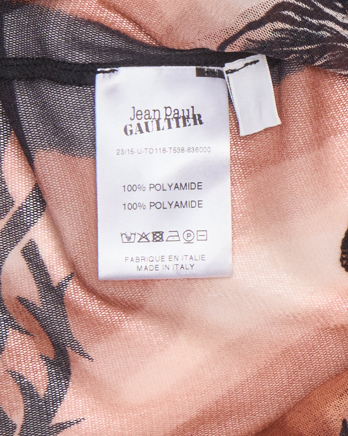 Jean Paul Gaultier "Safe Sex Forever" Tattoo Mesh Long Sleeve Tee