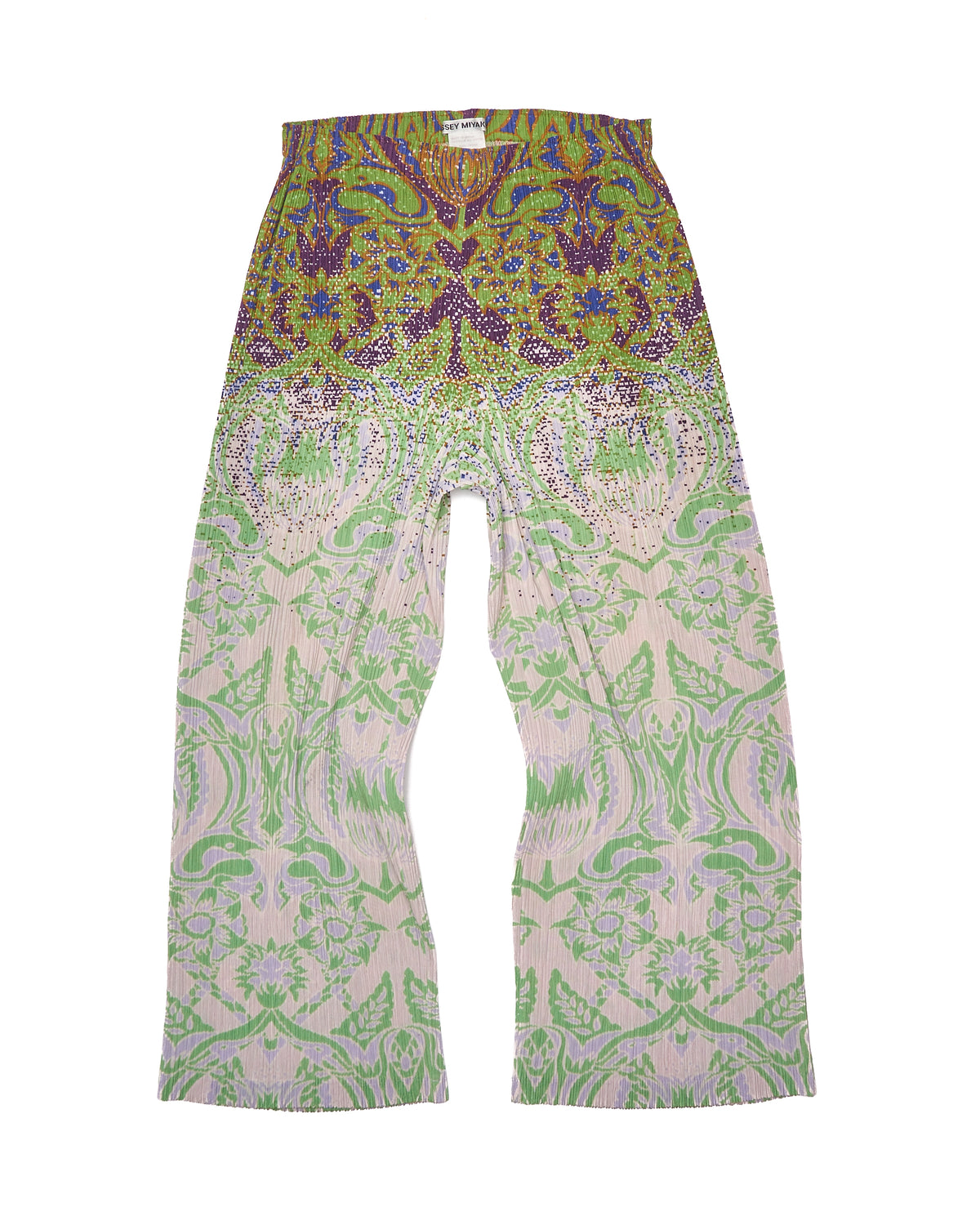 Issey Miyake Gradient Multicolour Paisley Print Pleated Trousers