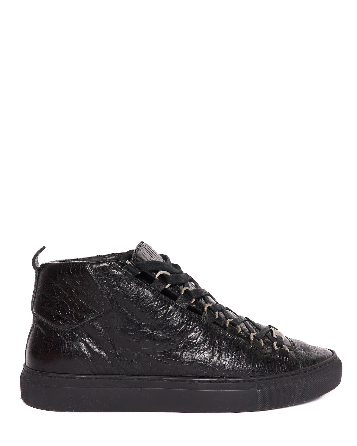 Balenciaga Black Lambskin Arena Low Top Sneakers