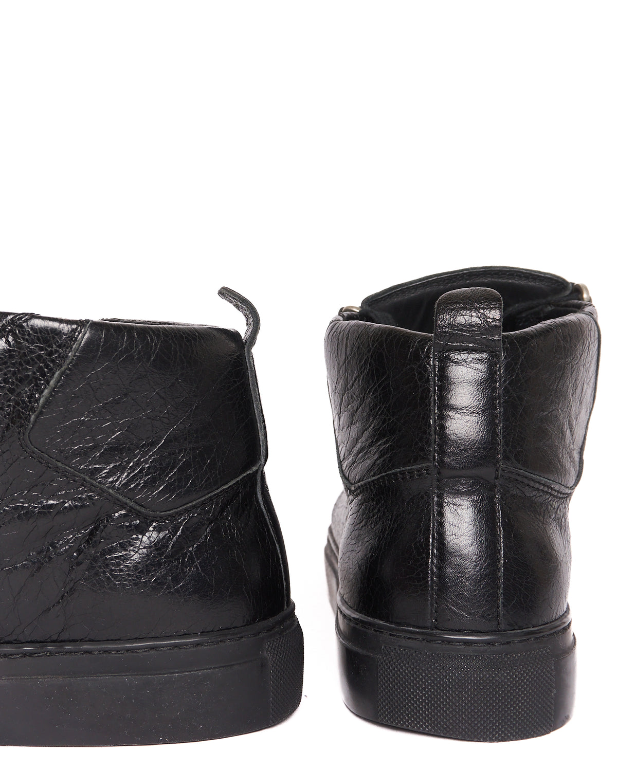 Balenciaga Black Lambskin Arena Low Top Sneakers