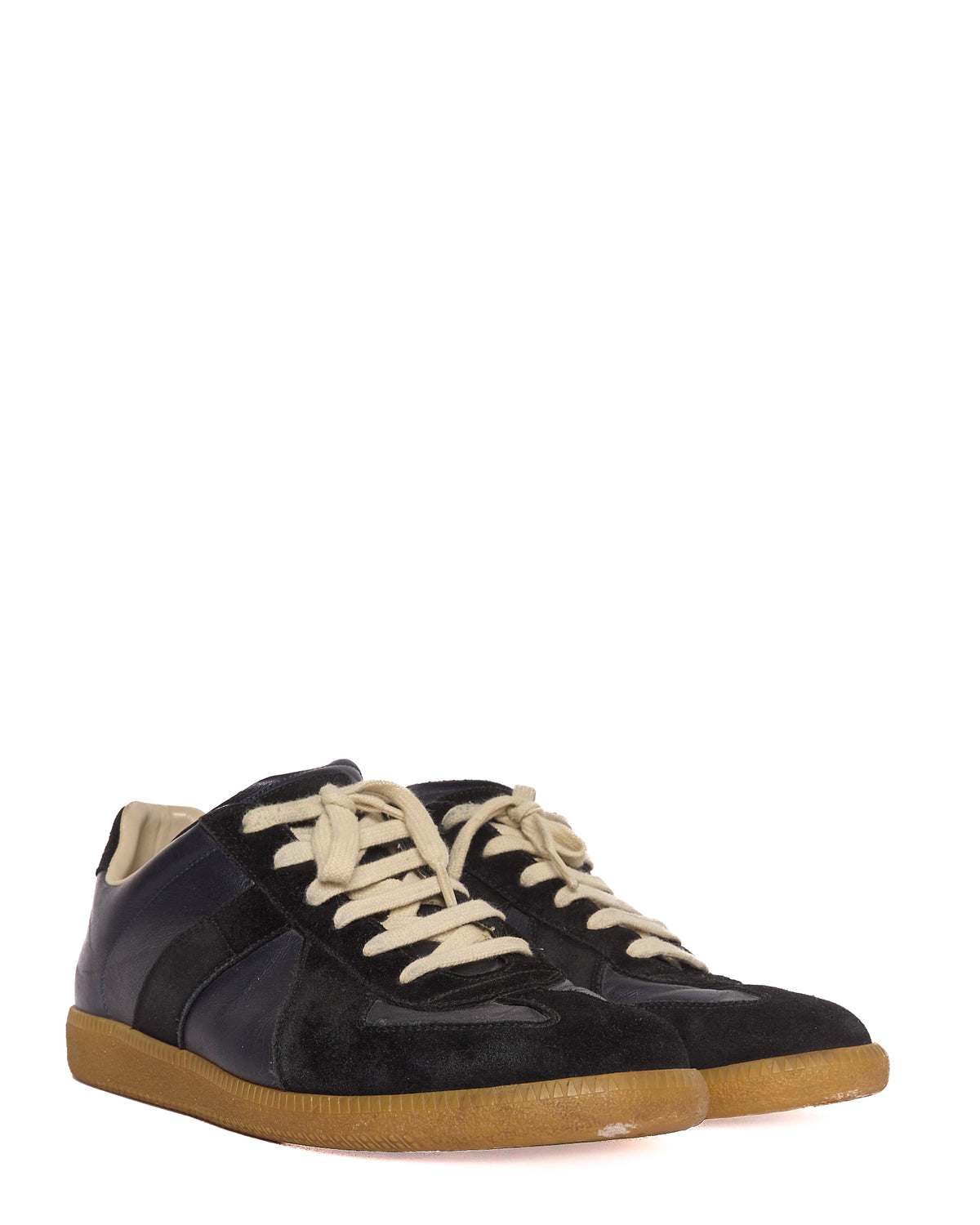 Maison Margiela Black Nappa Leather Replica Sneakers