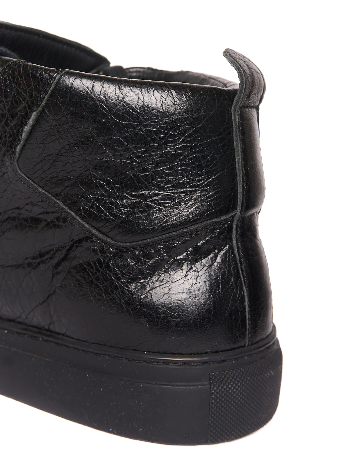Balenciaga Black Lambskin Arena Low Top Sneakers