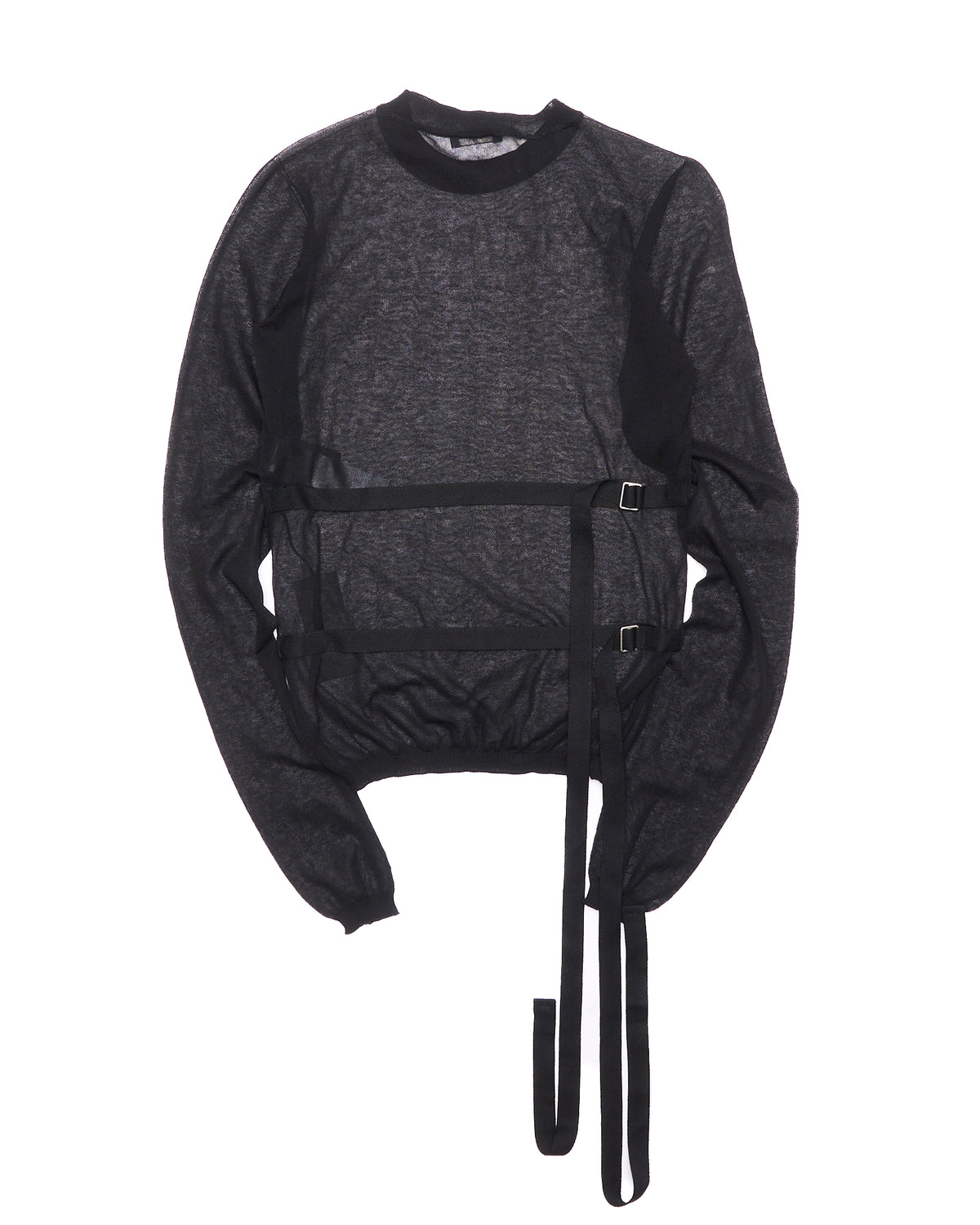 Ann Demeulemeester 'Betsy' Sheer Harness Detail Long Sleeve Knit Tee