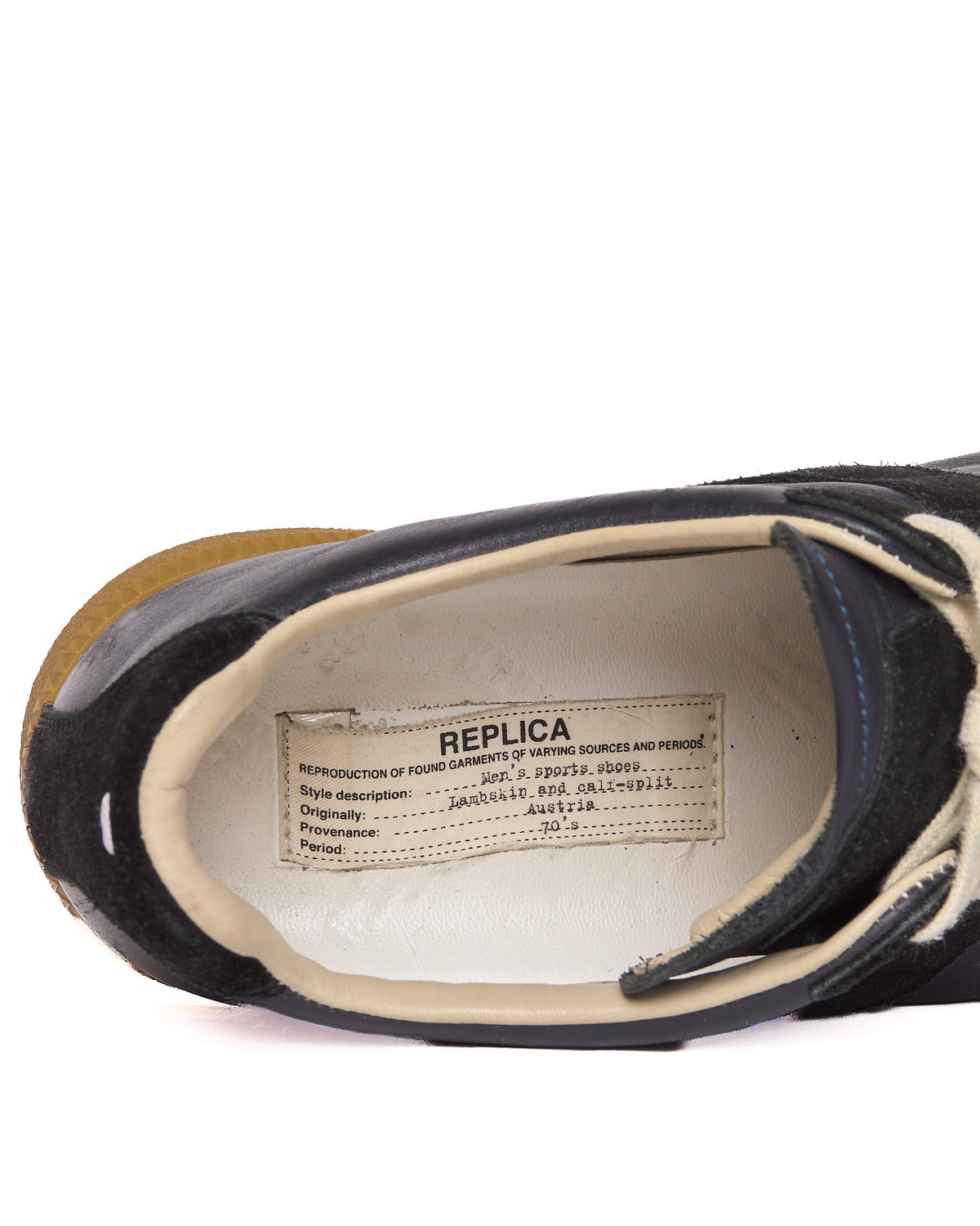 Maison Margiela Black Nappa Leather Replica Sneakers