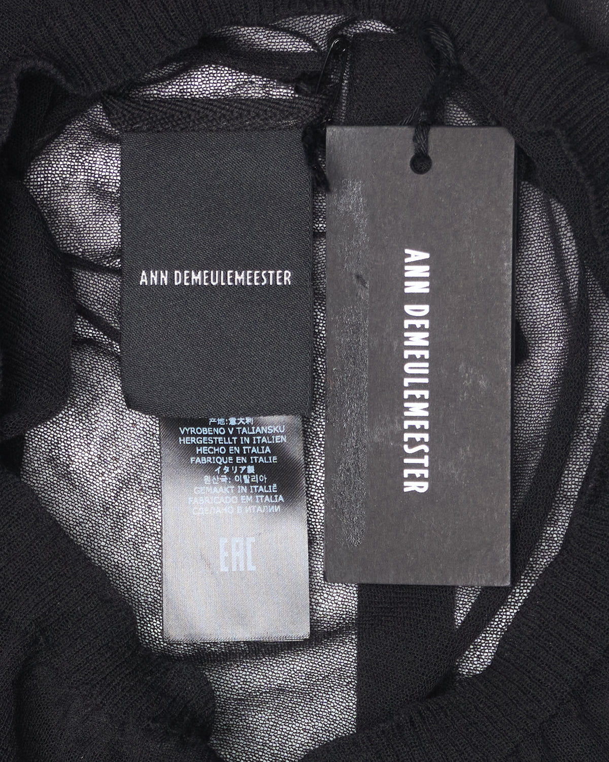 Ann Demeulemeester 'Betsy' Sheer Harness Detail Long Sleeve Knit Tee