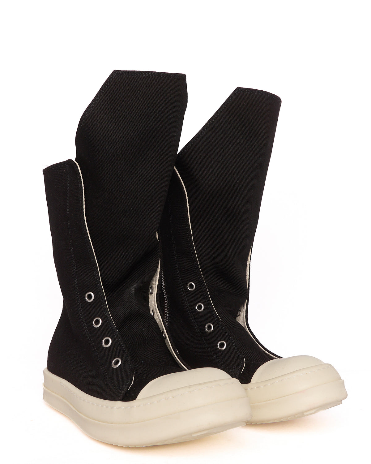 Rick Owens DRKSHDW Black/Milk 'Boot Sneak' High Top Sneakers