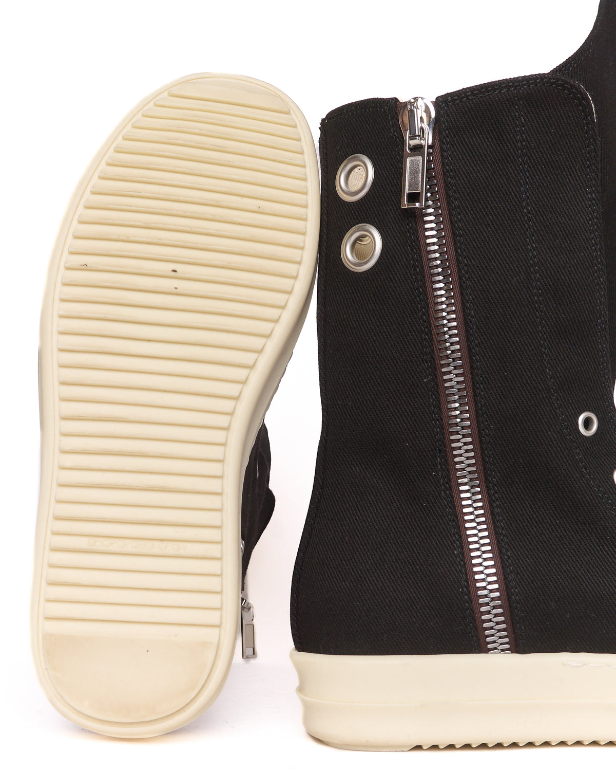 Rick Owens DRKSHDW Black/Milk 'Boot Sneak' High Top Sneakers
