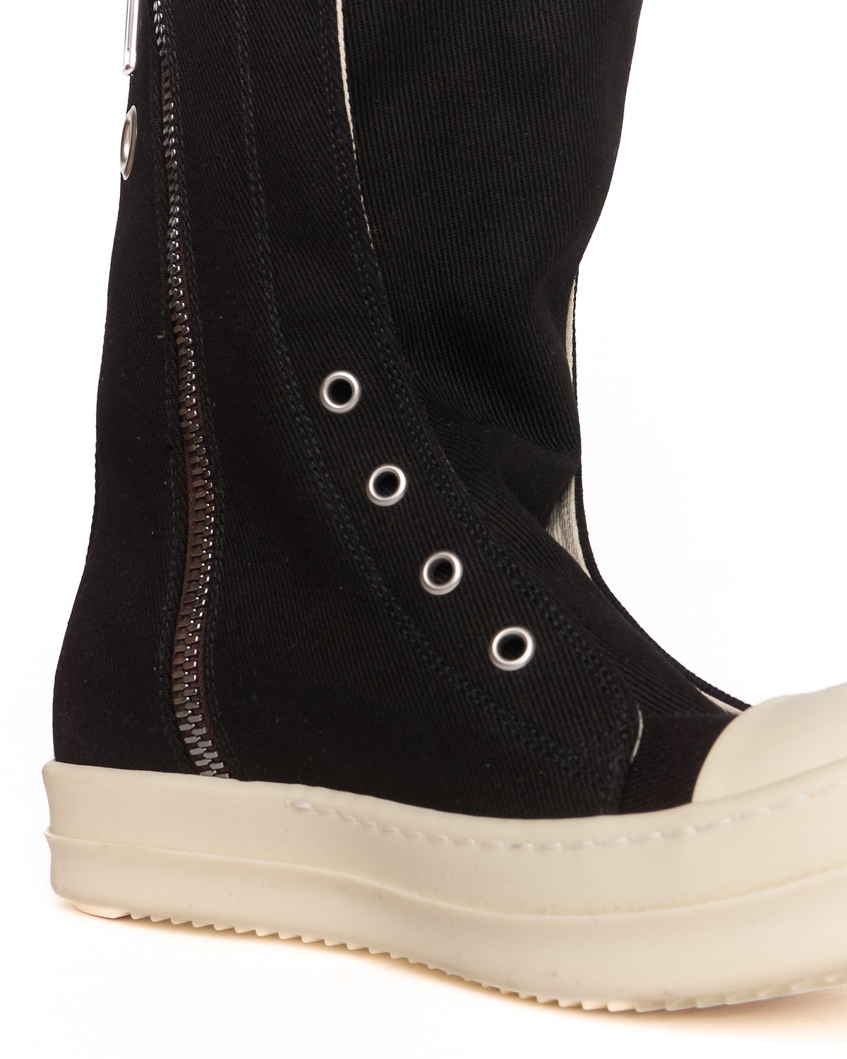 Rick Owens DRKSHDW Black/Milk 'Boot Sneak' High Top Sneakers